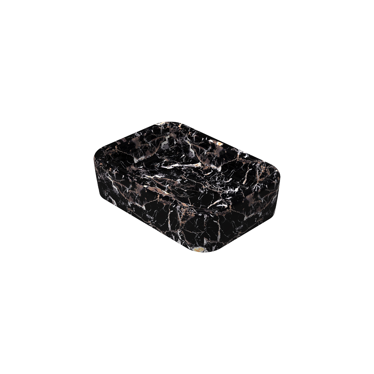 Curvo Marmo Siyah Desenli Lavabo 60 cm