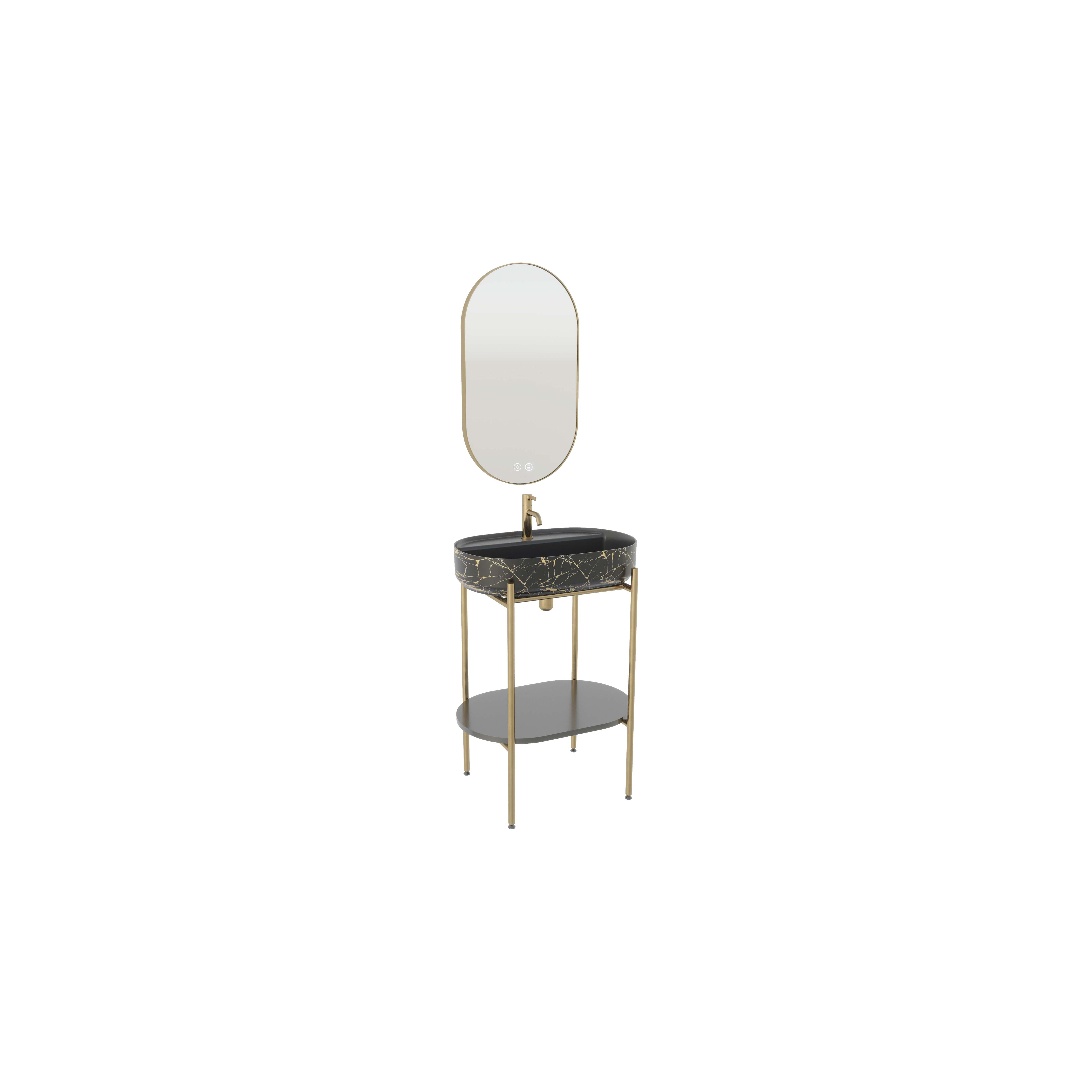 PUNO ART Black Metal Profile Sink Unit 60 cm