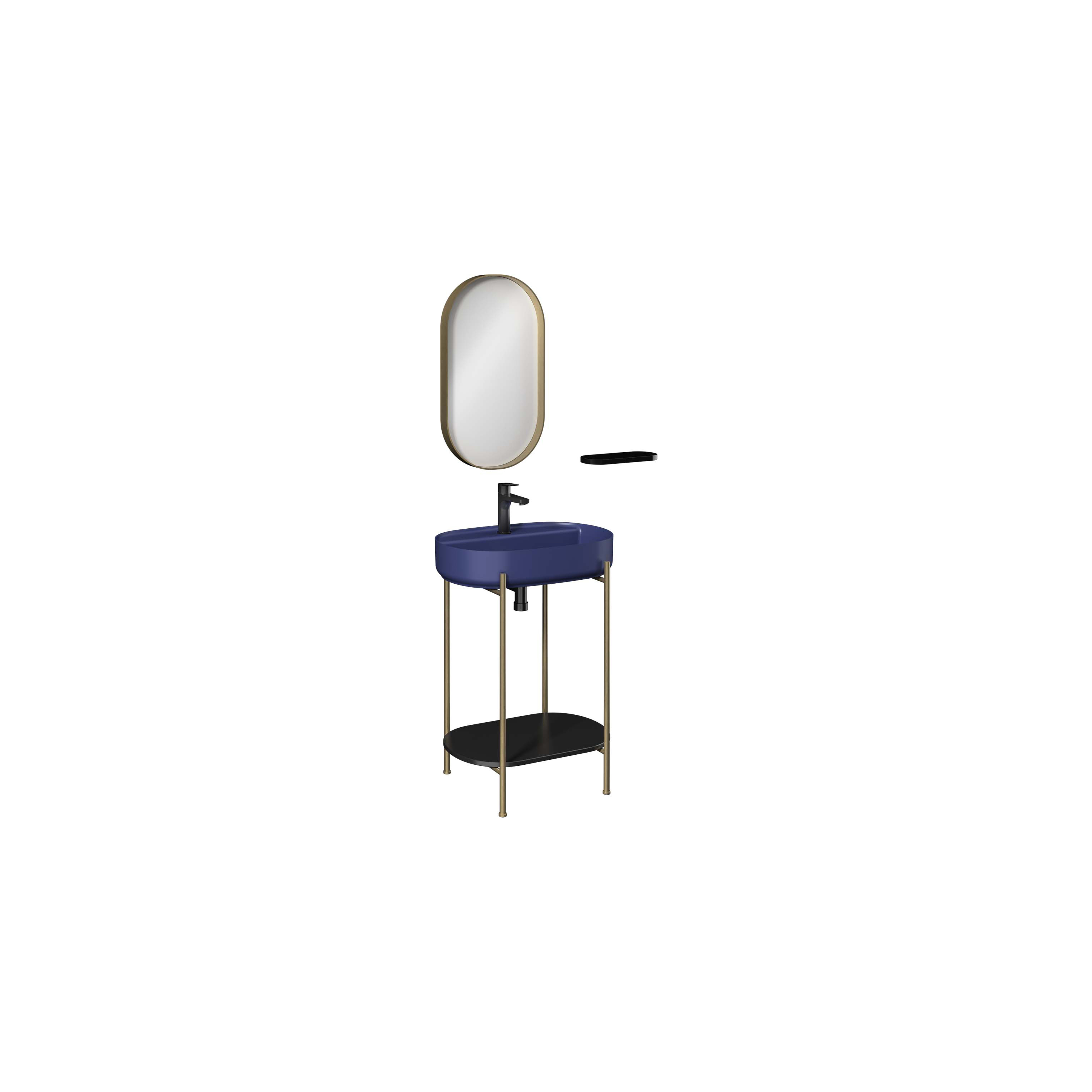 PUNO ART Isvea Blue Metal Profile Sink Unit, 60 cm