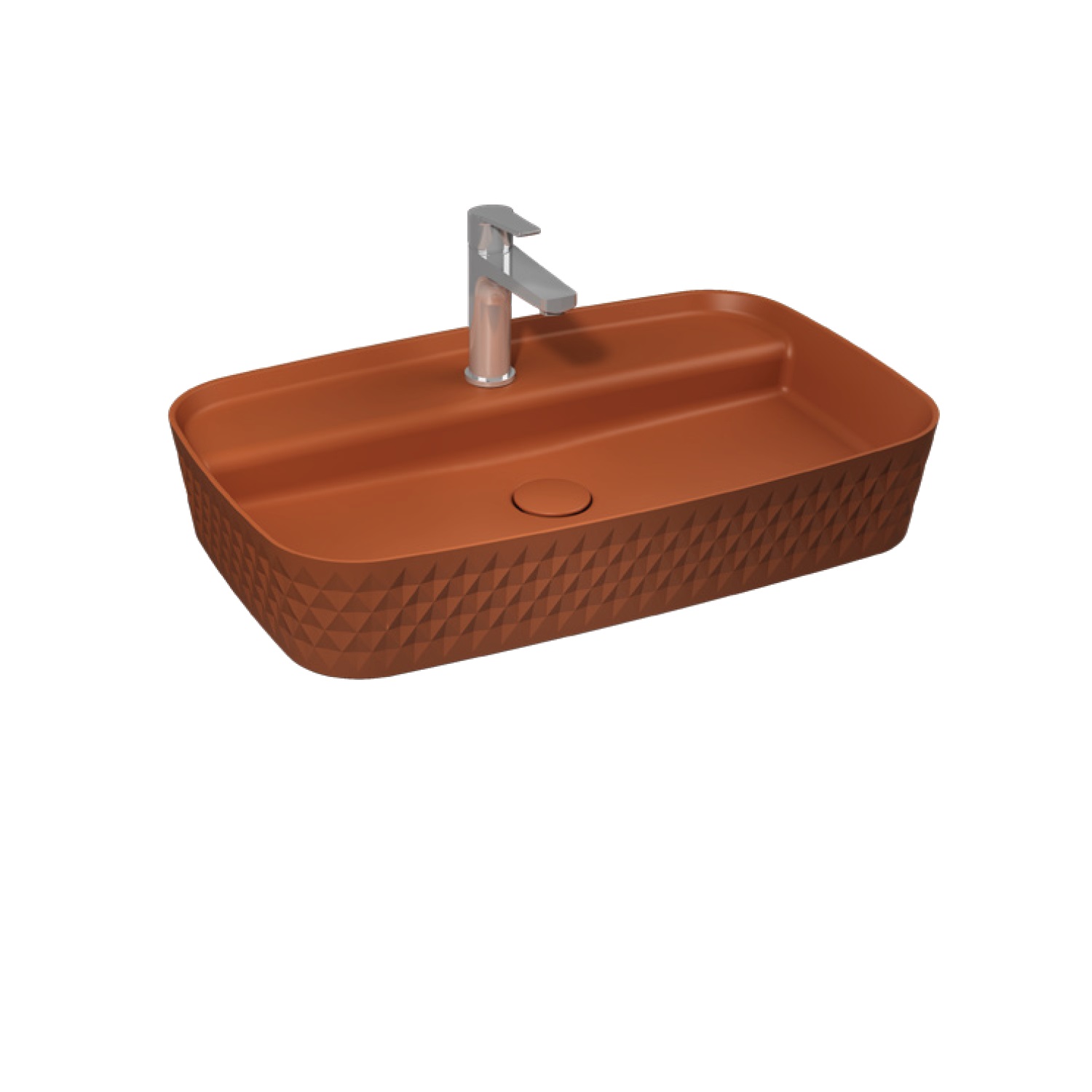Fluido Tezgah Üstü Lavabo 47 cm  Mat Beyaz