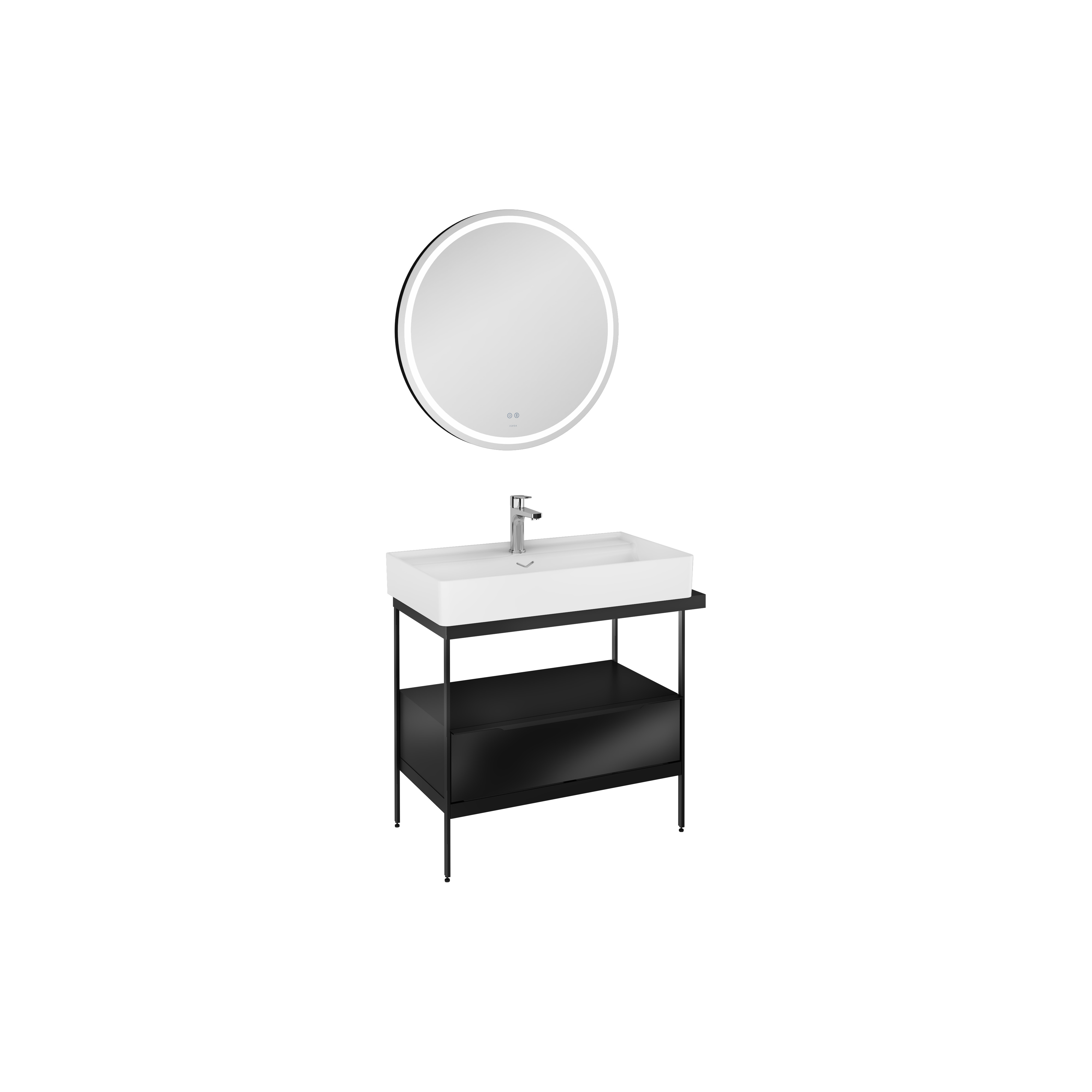 OMBRA 80cm Washbasin Cabinet, Matte White Washbasin