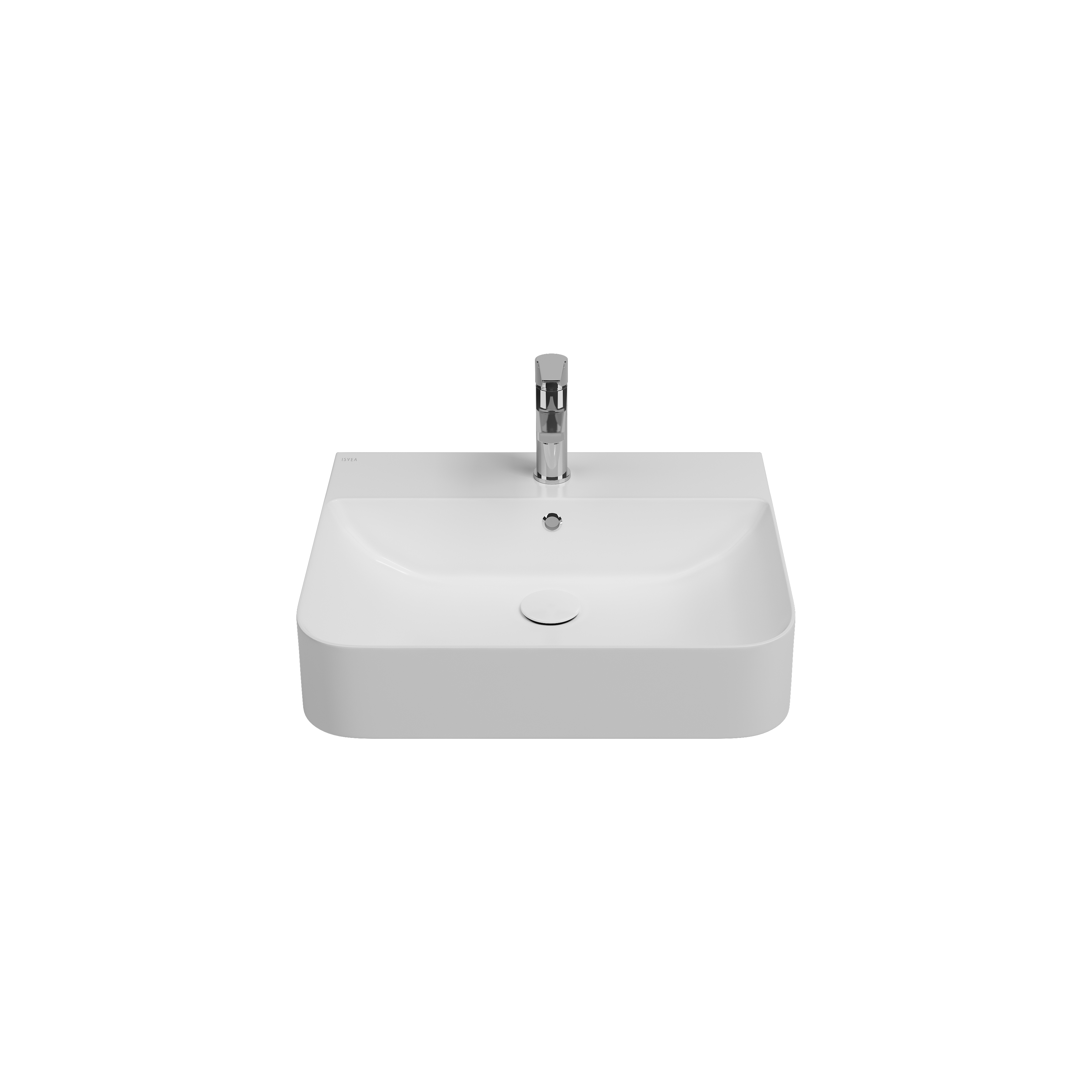 Curvo Marmo White Desenli Lavabo 42 cm