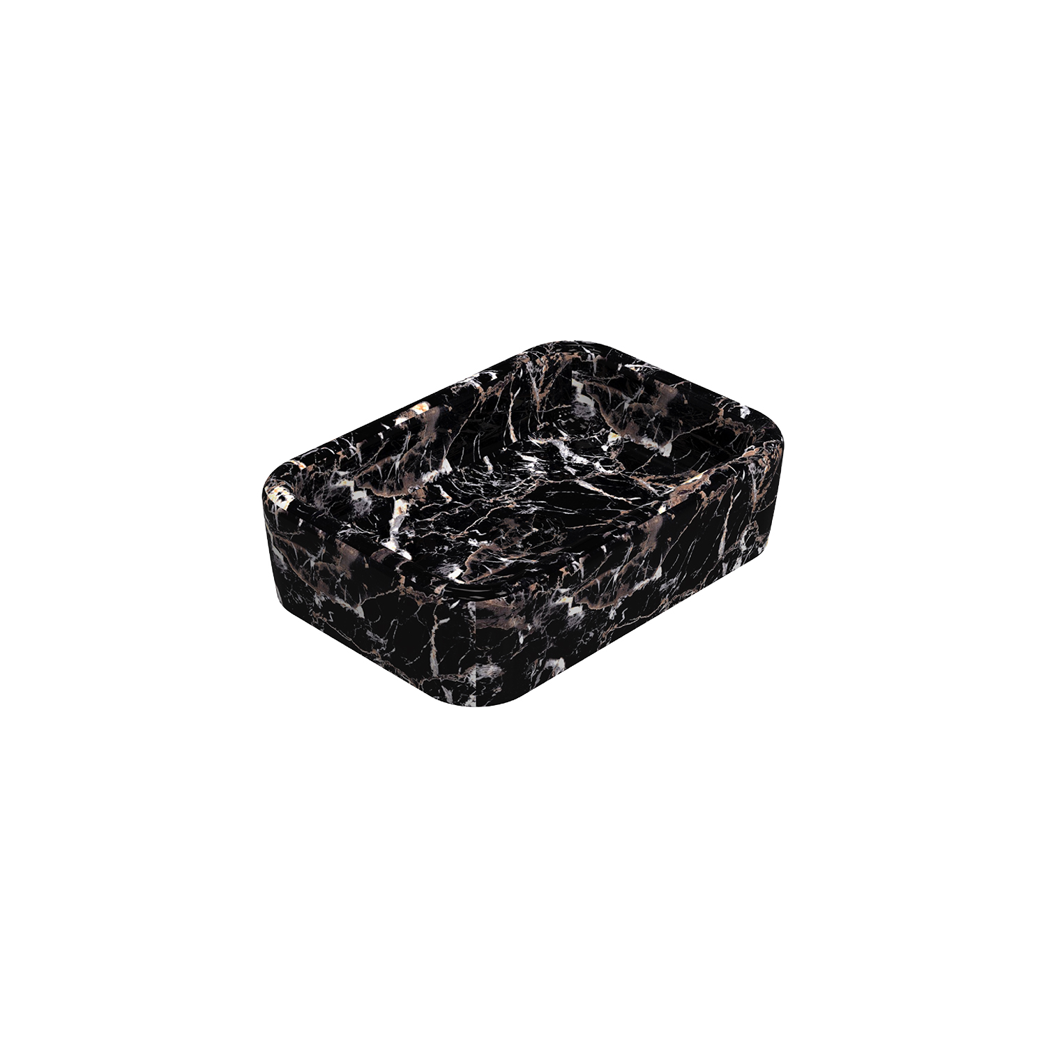 Curvo Marmo Siyah Desenli Lavabo 60 cm