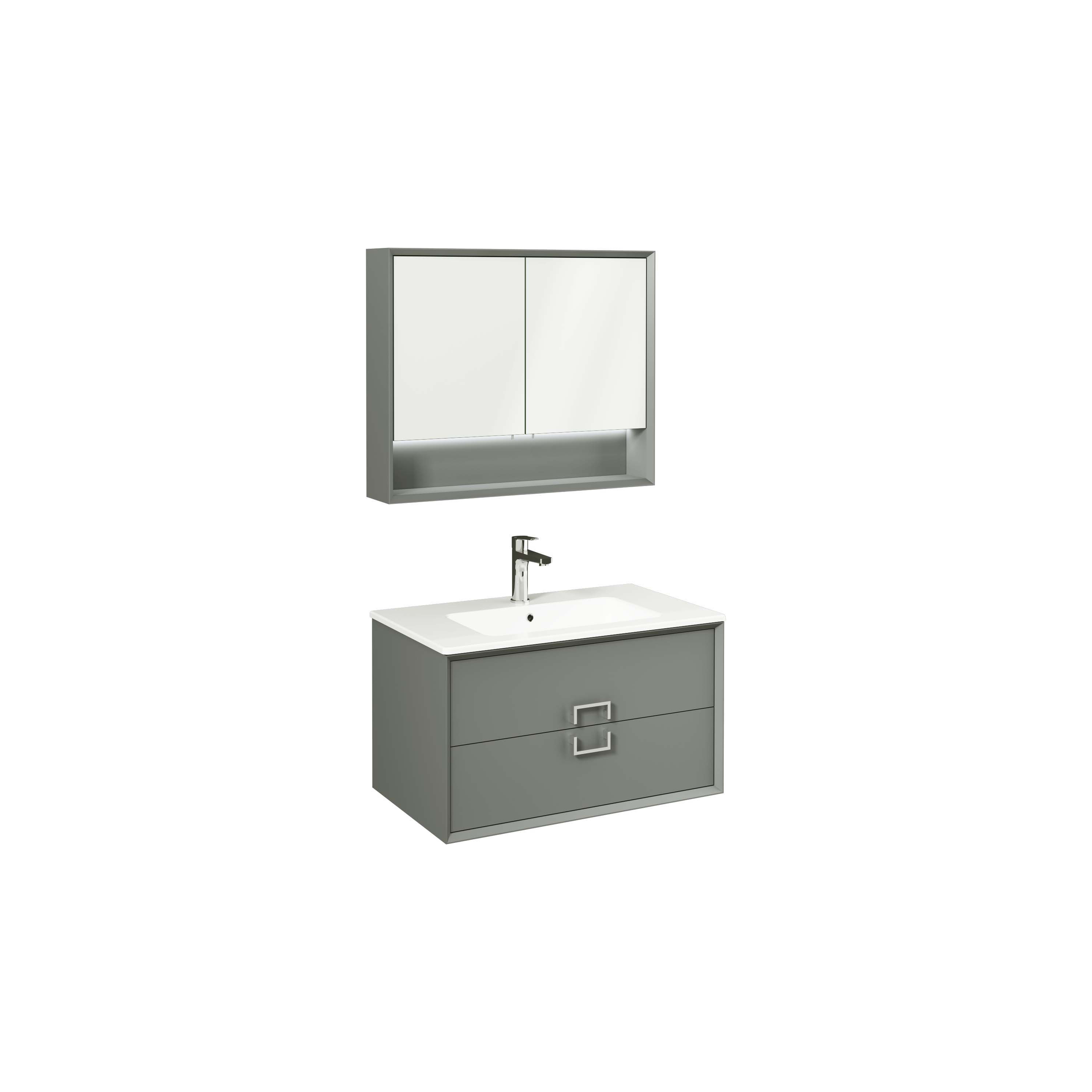 Stepp Washbasin Cabinet, Anthracite 80 cm