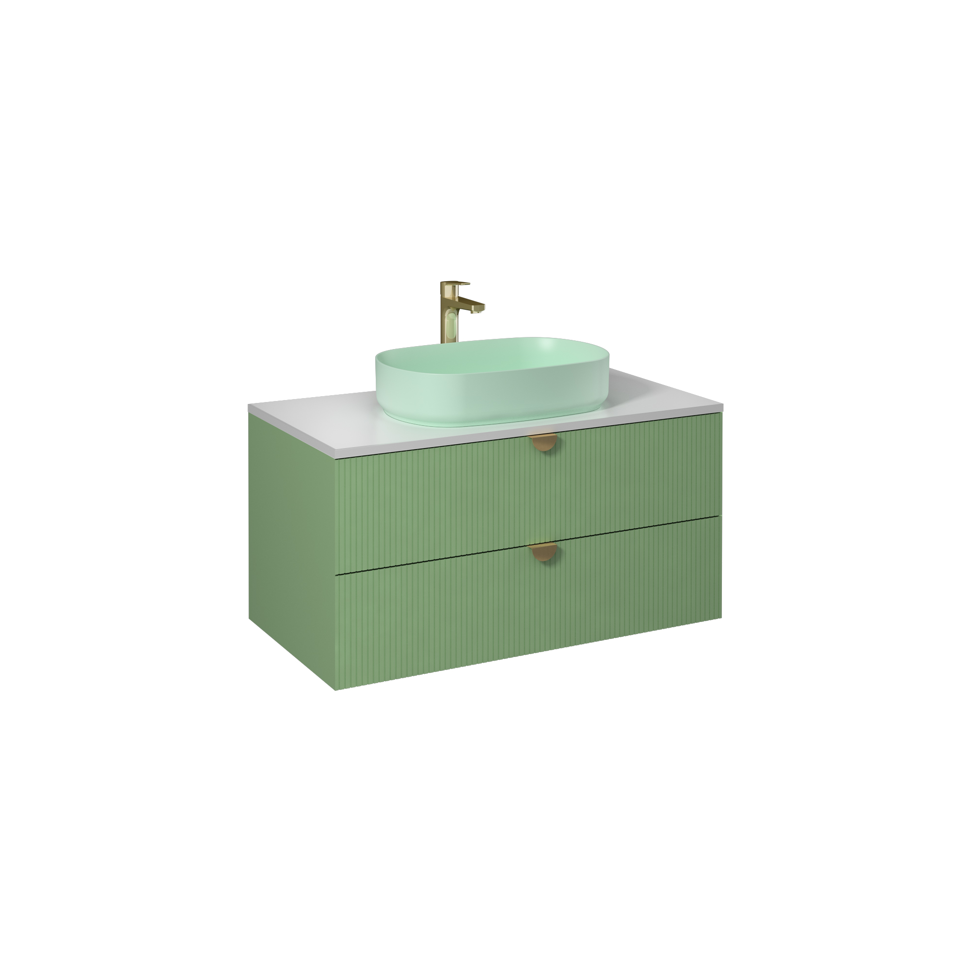 Infinity Lavabo Dolabı150cm(10NF65050-2Z x 2 Lavabo dahil) Gece Mavisi
