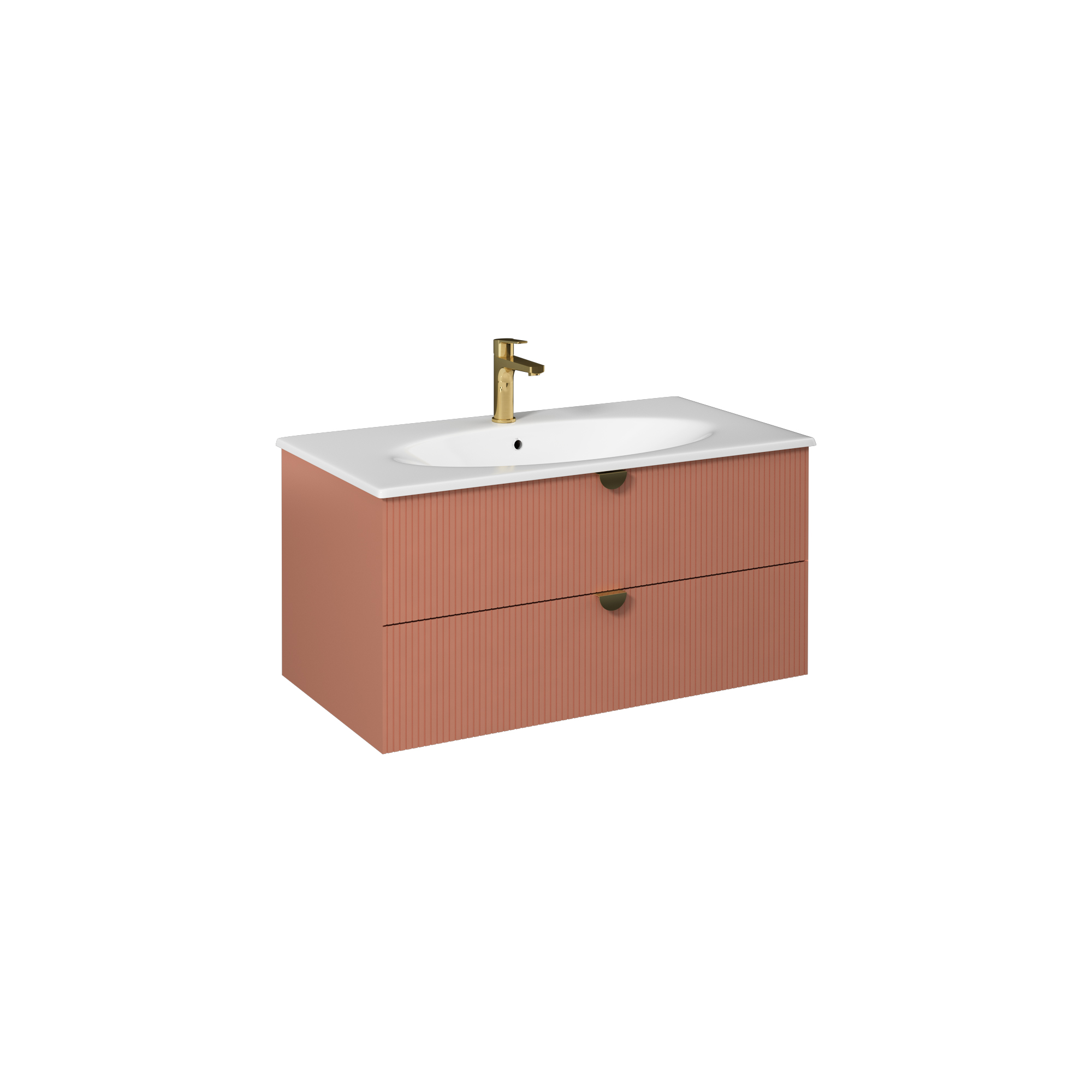 Infinity Washbasin Unit, Dark Salmon 100 cm
