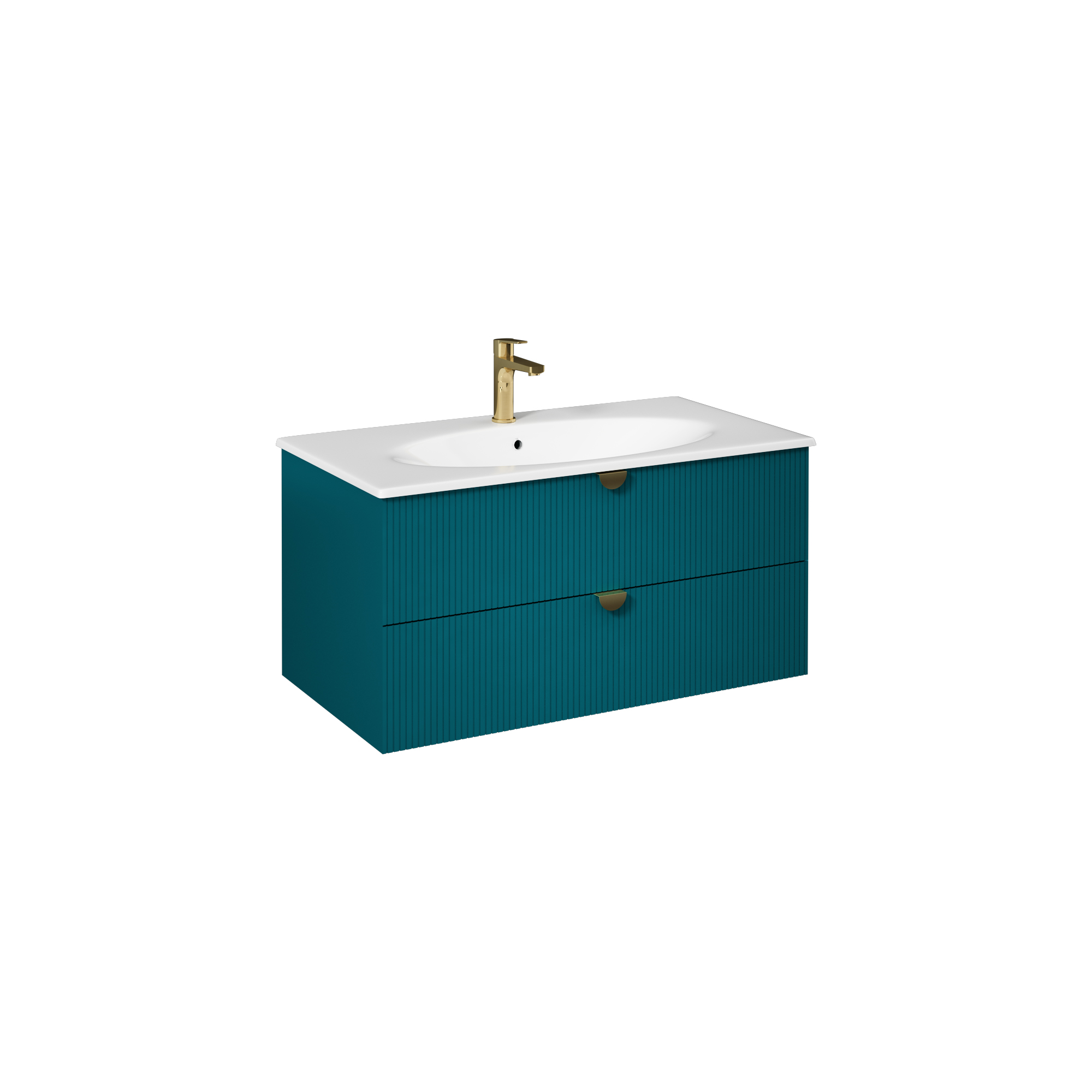 Infinity  Washbasin Cabinet Ruby Red, with White Washbasin 100 cm