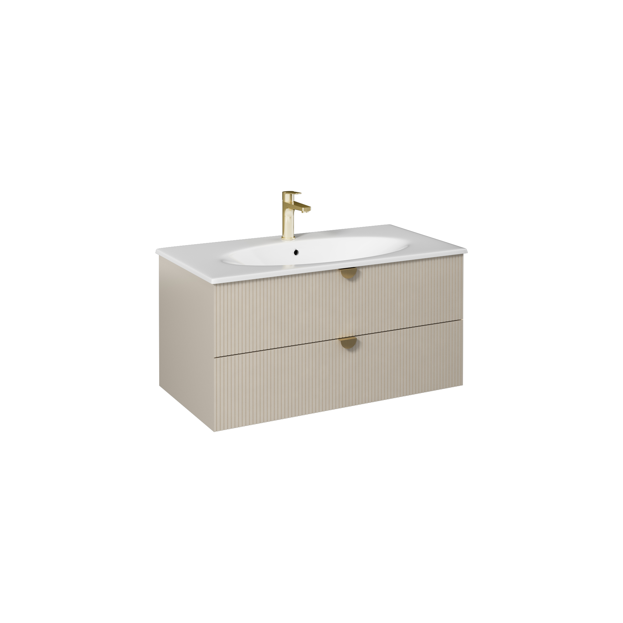Infinity  Washbasin Cabinet Ruby Red, with White Washbasin 100 cm
