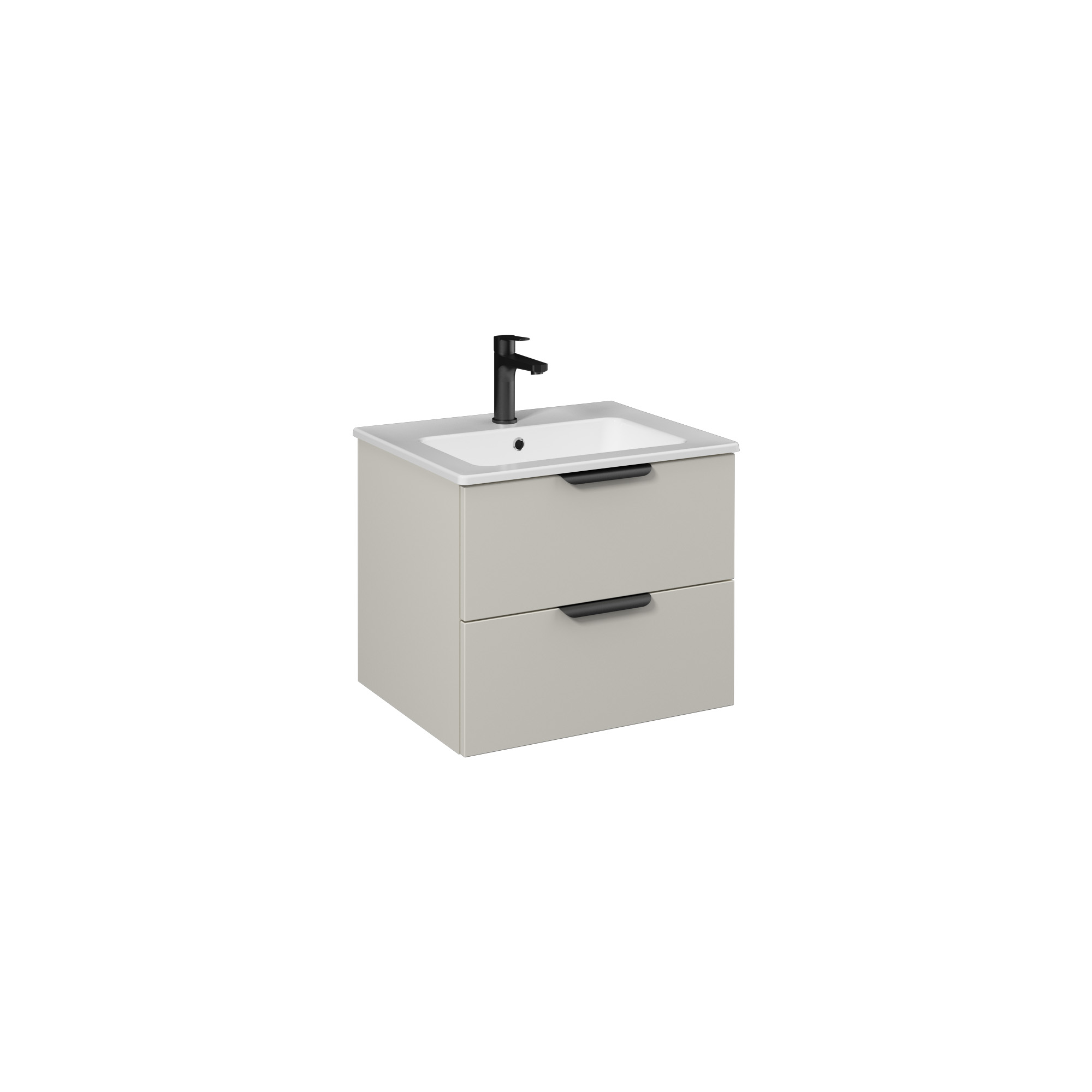 LIV Lavabo Dolabı 60cm (10SL50061 dahil) Açık Bej Çift çekmece