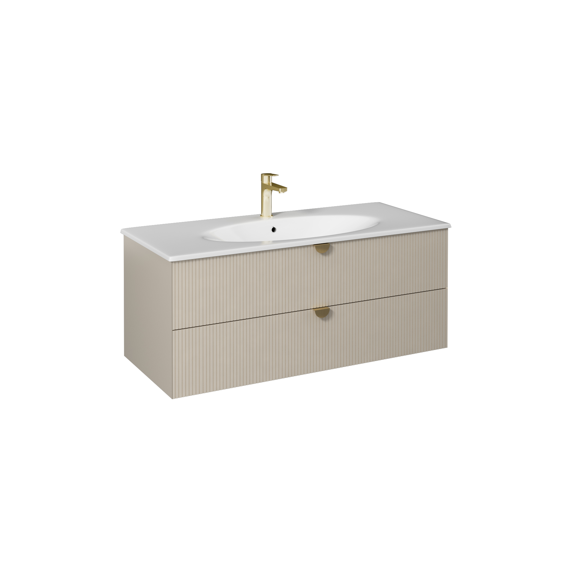 Infinity  Washbasin Cabinet Ruby Red, with White Washbasin 100 cm