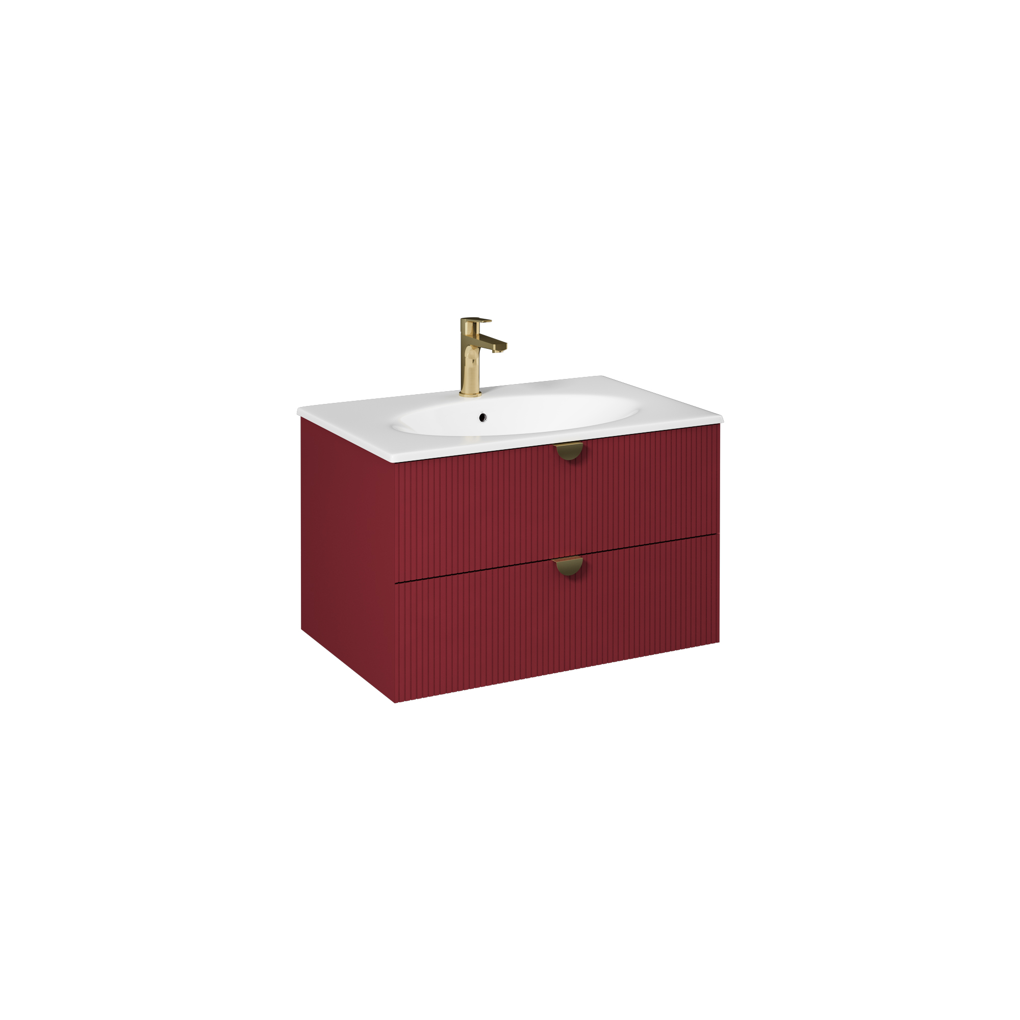 Infinity  Washbasin Cabinet Ruby Red, with White Washbasin 100 cm