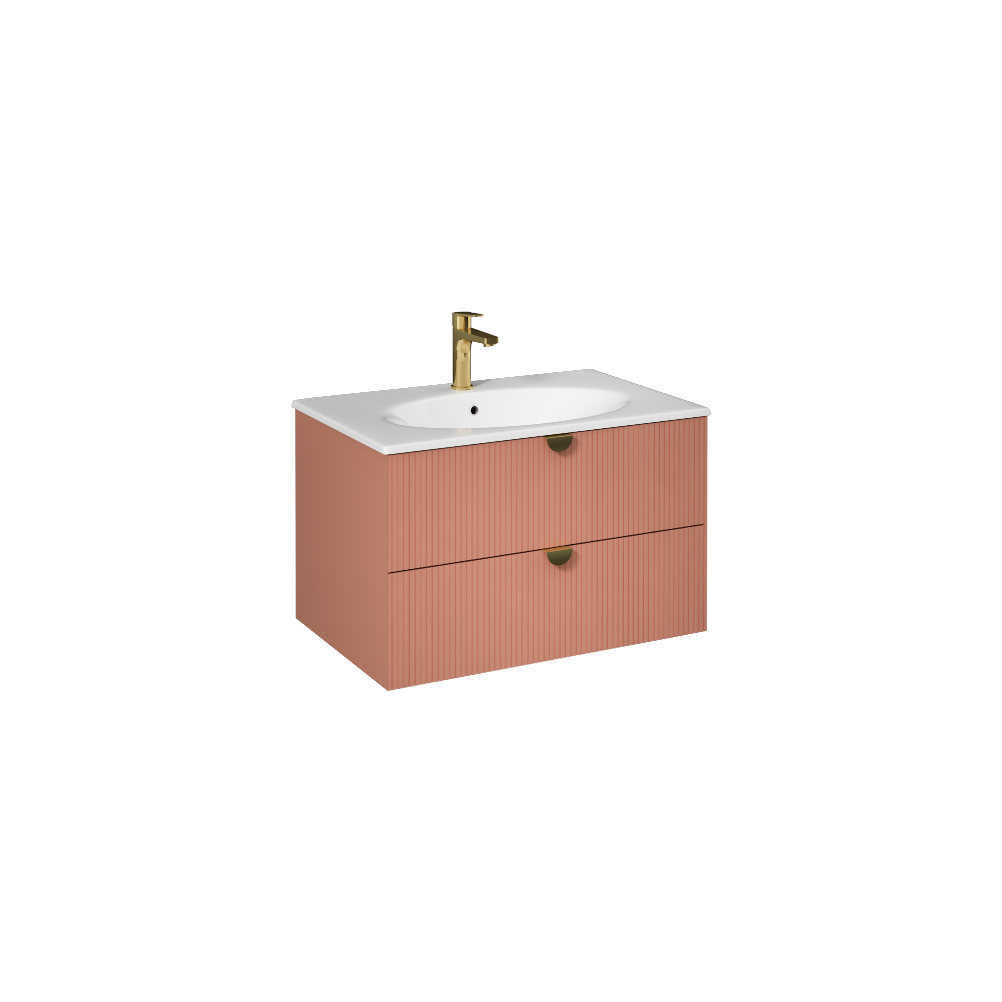 Infinity  Washbasin Cabinet Ruby Red, with White Washbasin 100 cm