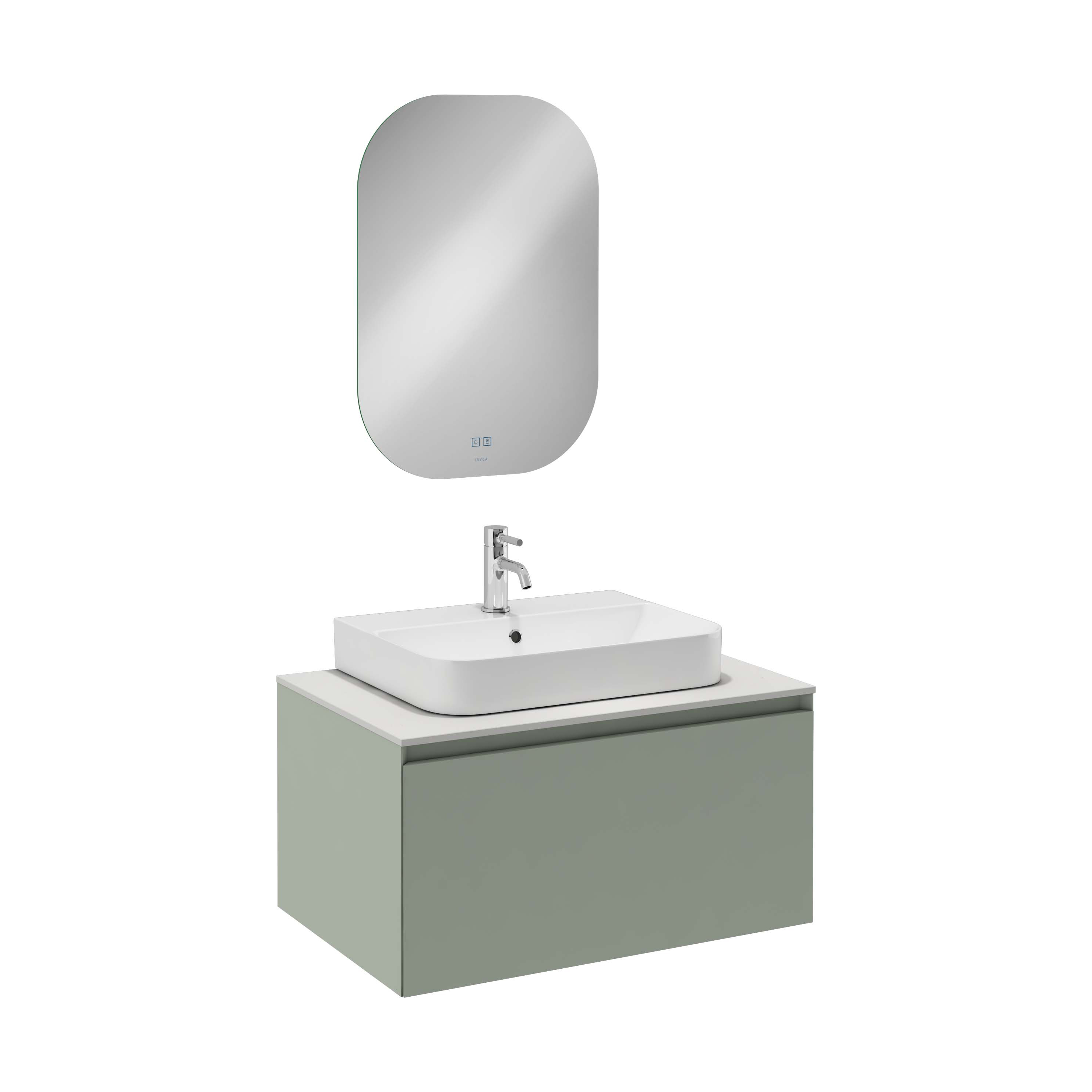 COREDO 80cm Washbasin Cabinet, Sement Grey