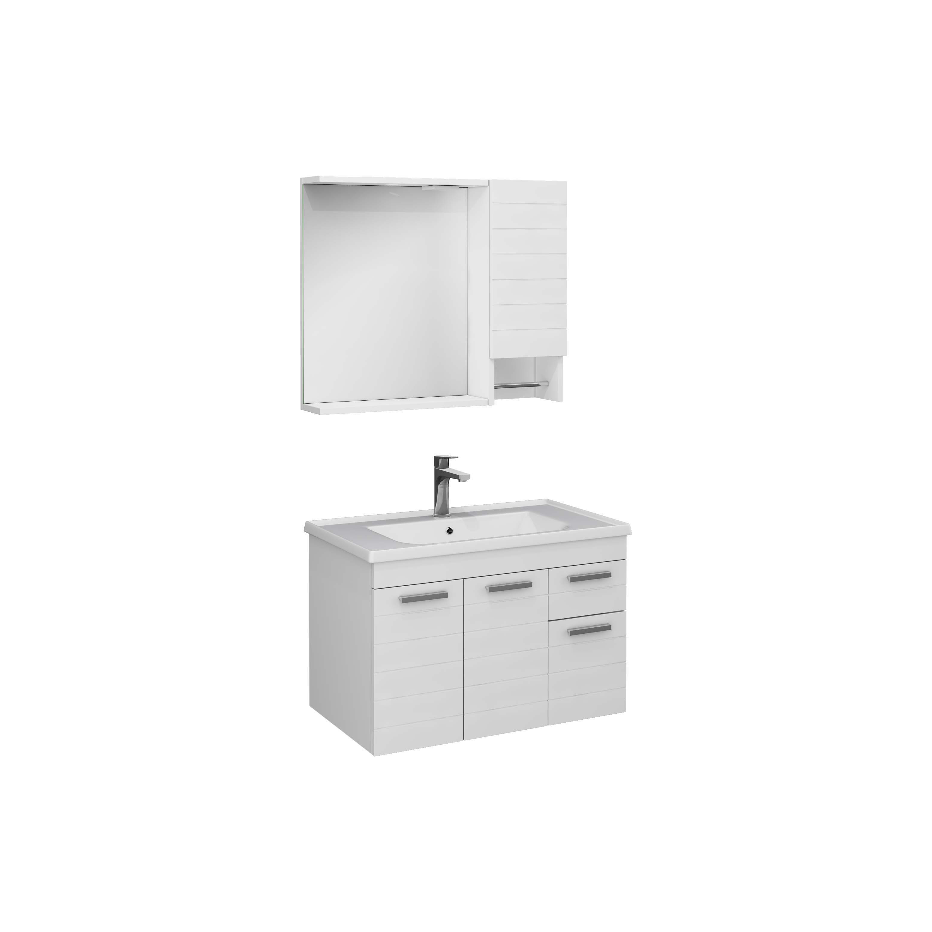 PLATON Washbasin Cabinet, Glossy White