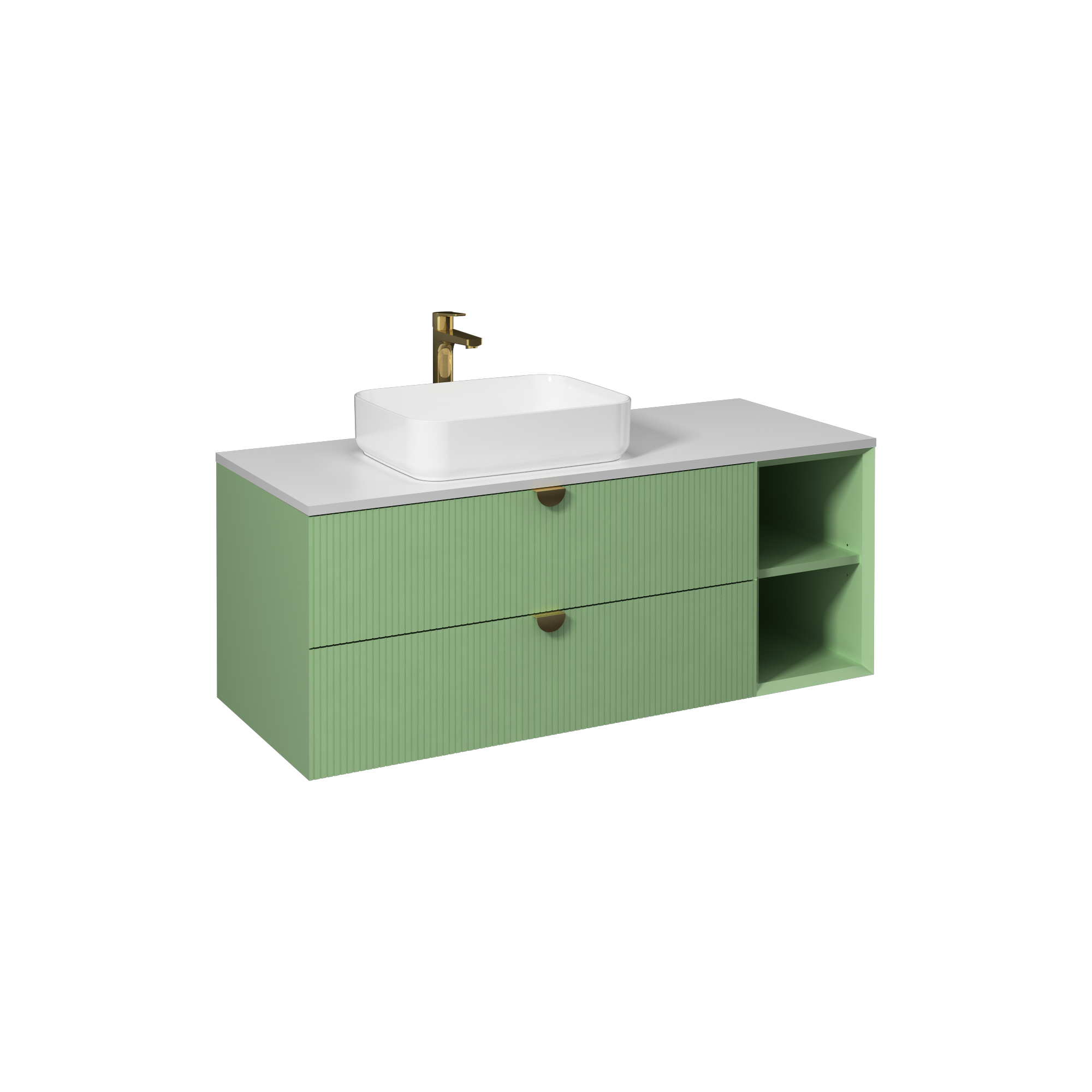 Infinity Lavabo Dolabı150cm(10NF65050-2Z x 2 Lavabo dahil) Gece Mavisi