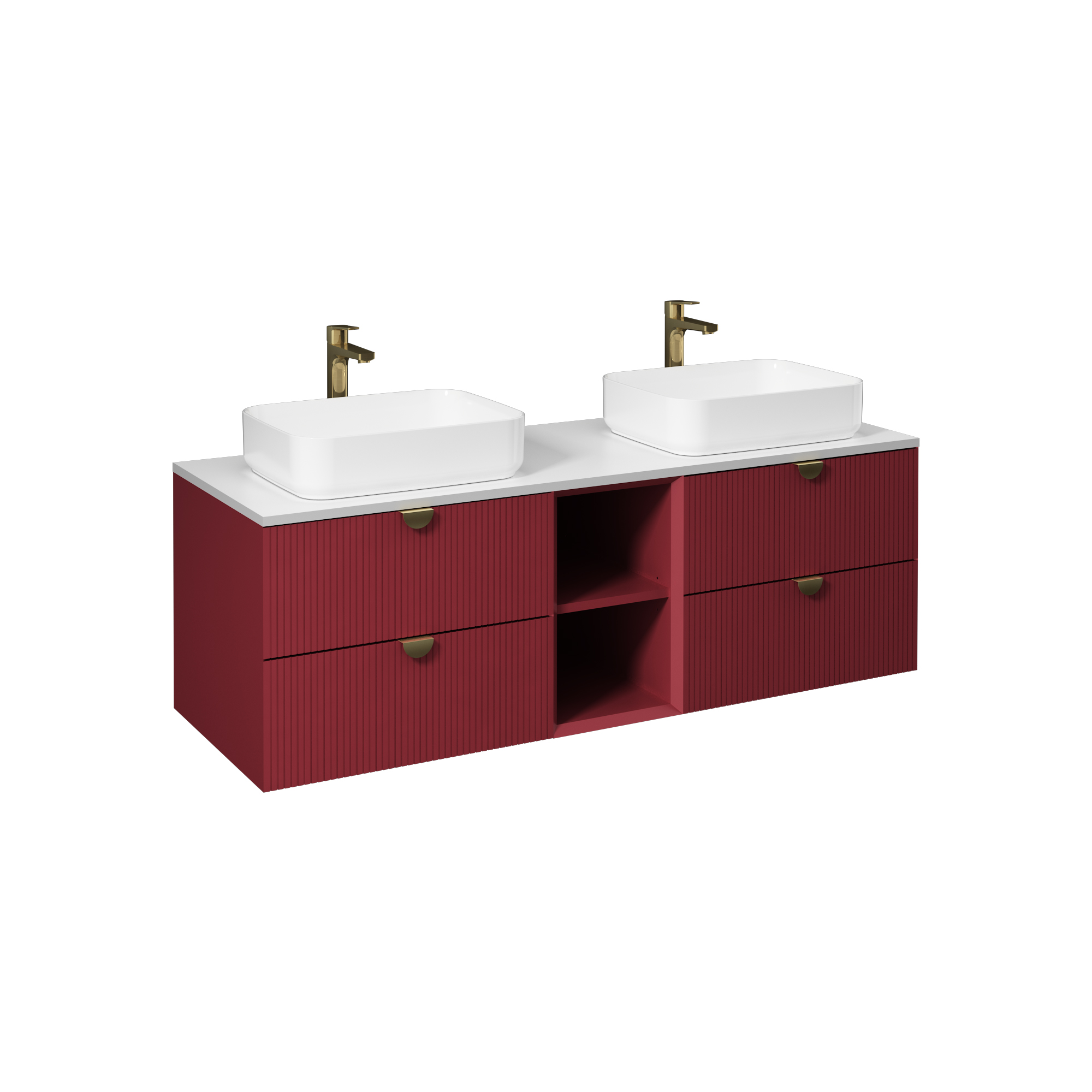 Infinity Lavabo Dolabı150cm(10NF65050-2Z x 2 Lavabo dahil) Gece Mavisi
