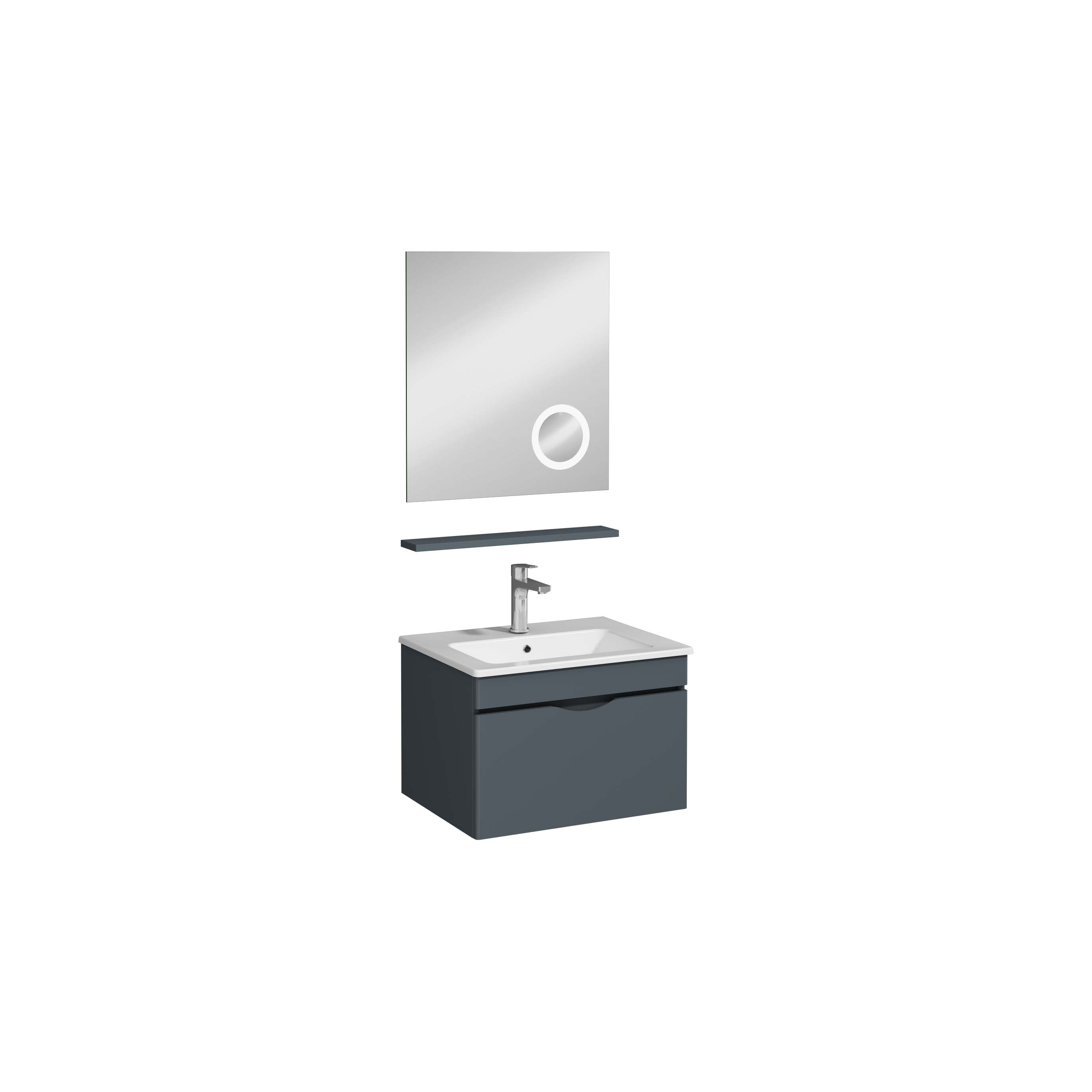 ROYA 60 cm Washbasin Cabinet Anthracite Basin