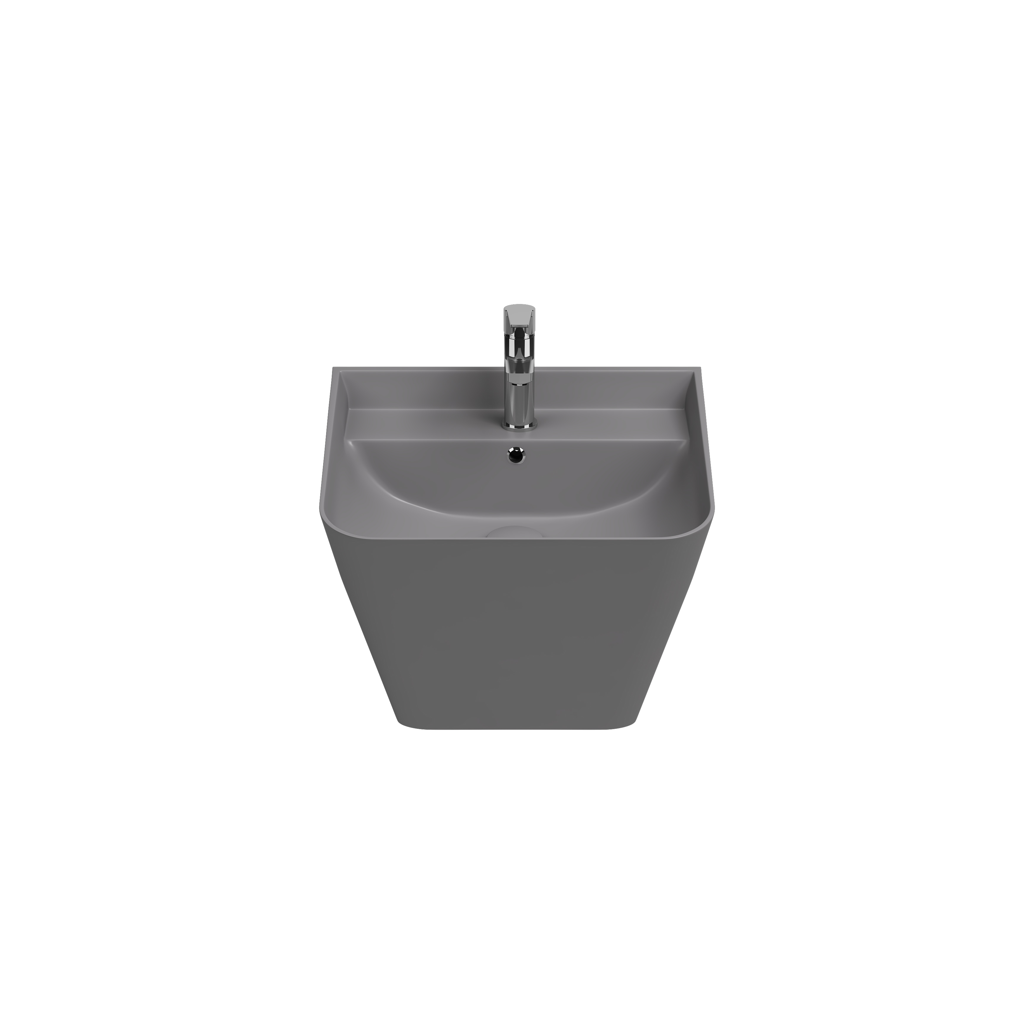 Sott Aqua Asma Monoblok Lavabo 50 cm Taş Gri