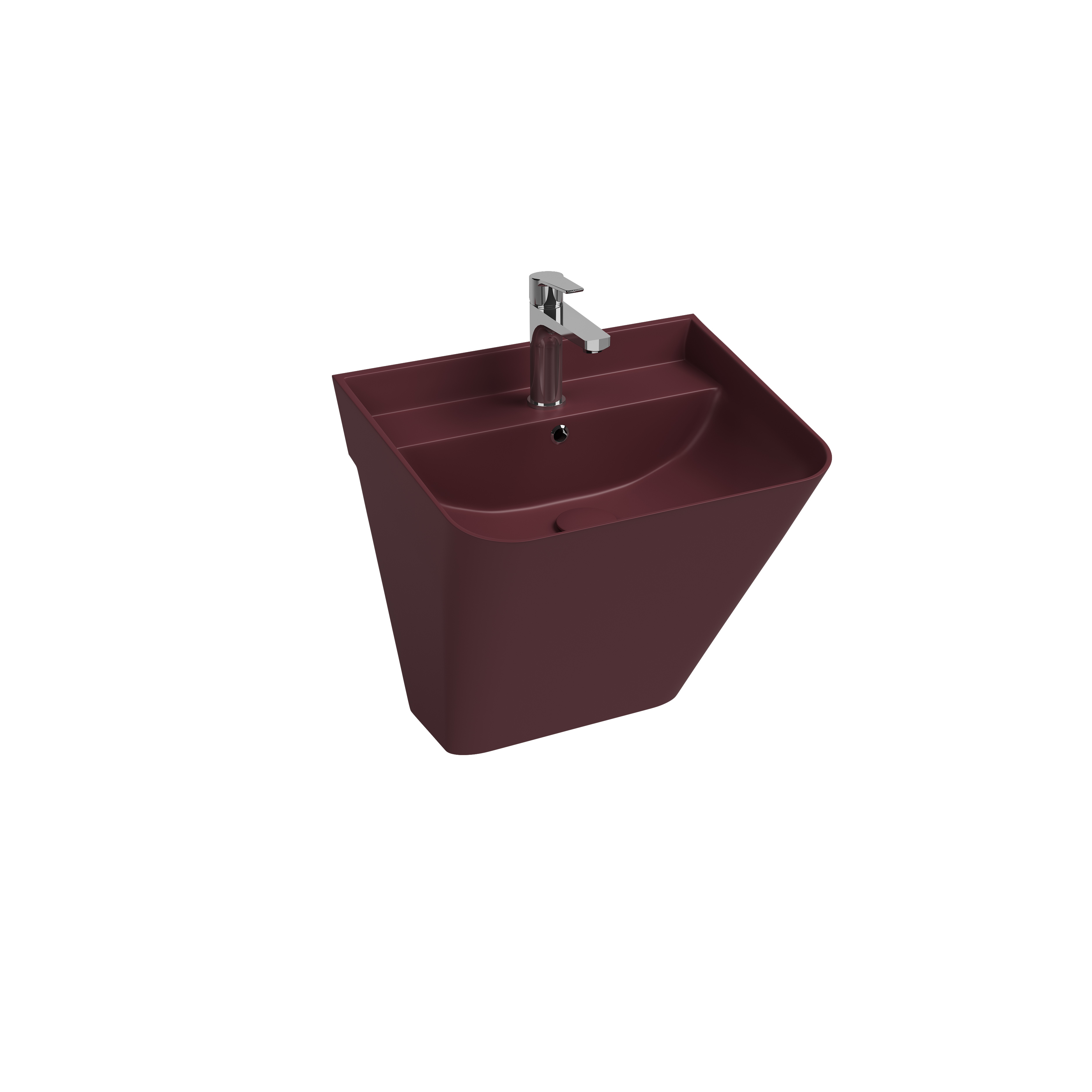 Infinity Tezgah Üstü Lavabo 55 cm Rustik Bordo