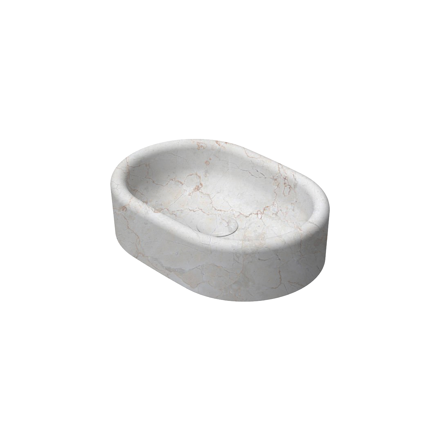 Curvo Marmo Travertino Desenli Lavabo 60 cm