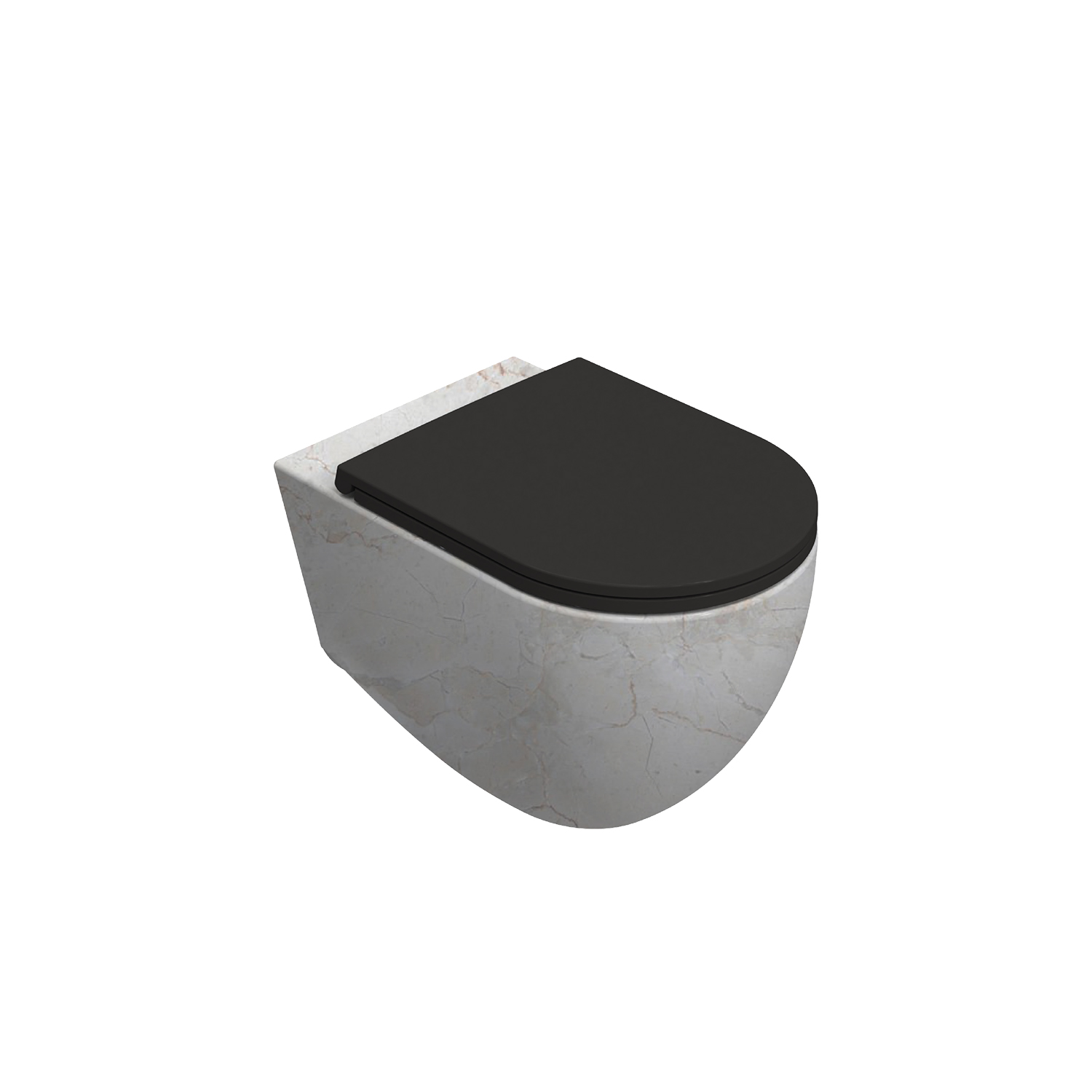 Curvo Marmo Siyah Desenli Lavabo 60 cm