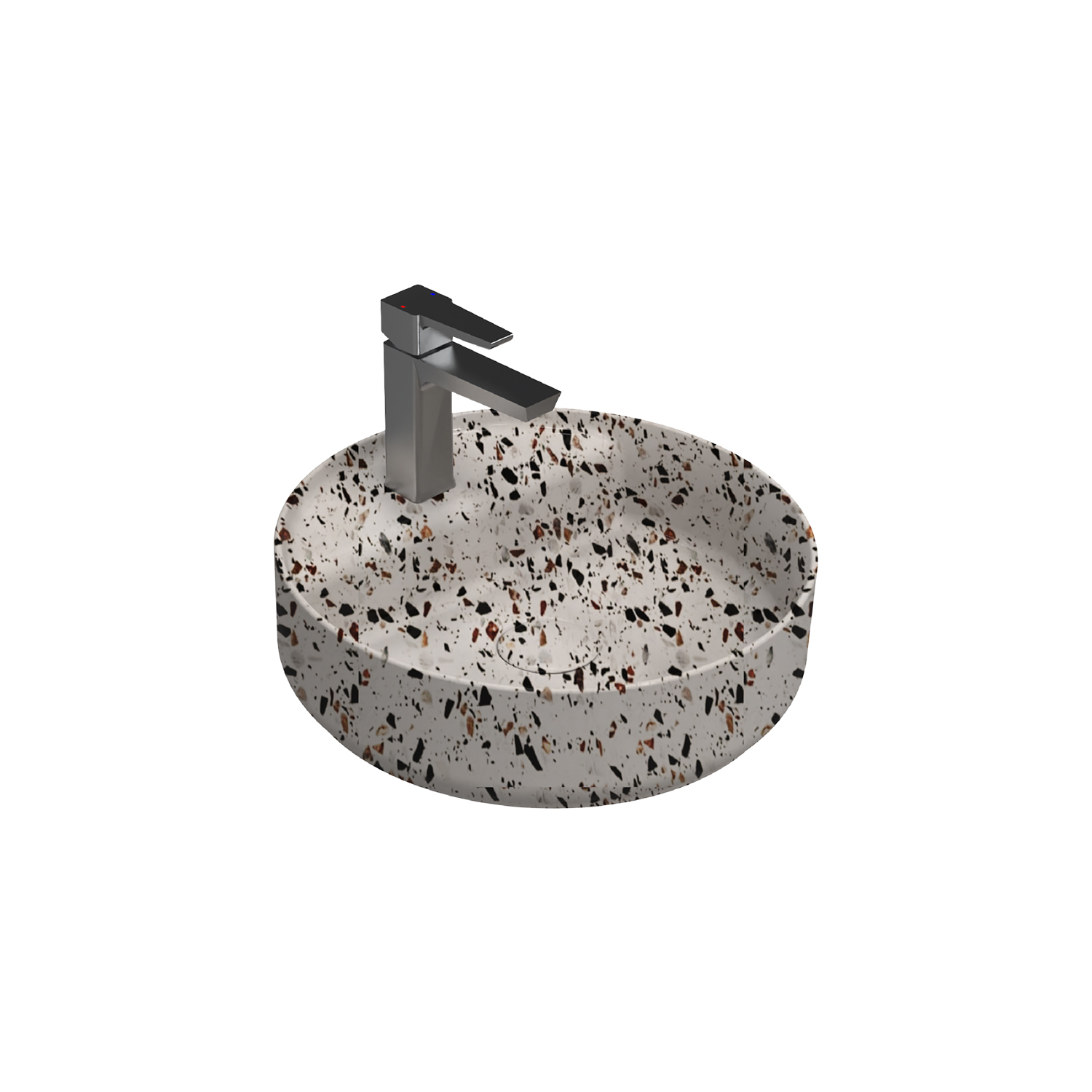 Curvo In-Set Travertino Desenli Lavabo 60 cm
