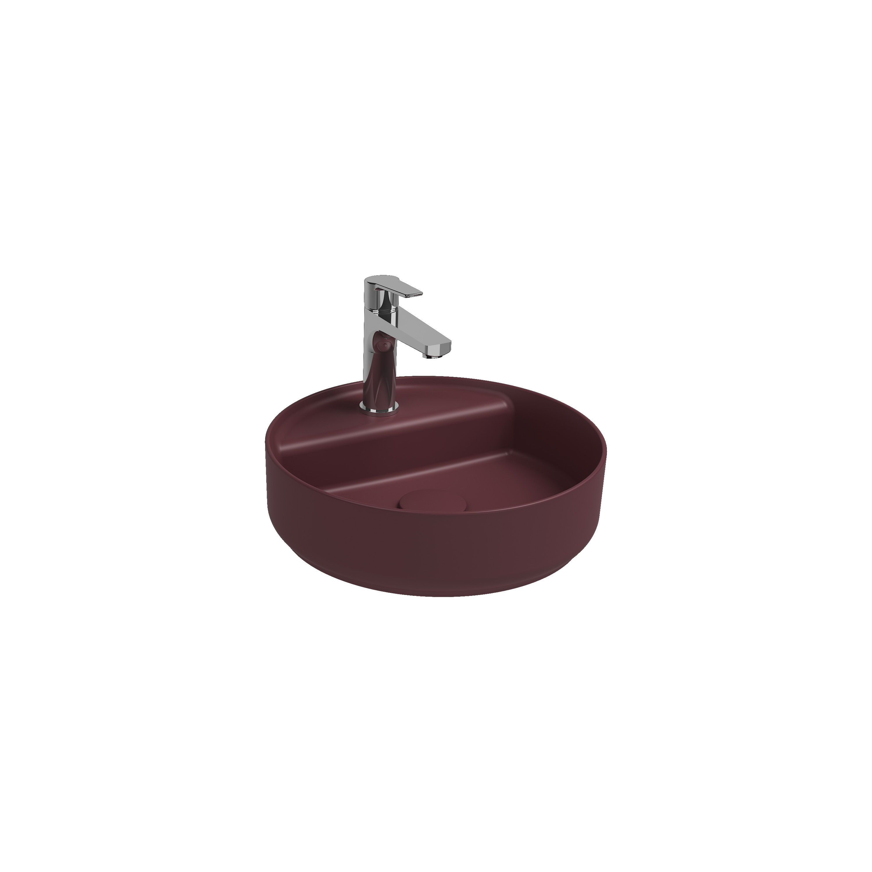 Infinity Tezgah Üstü Lavabo 55 cm Rustik Bordo