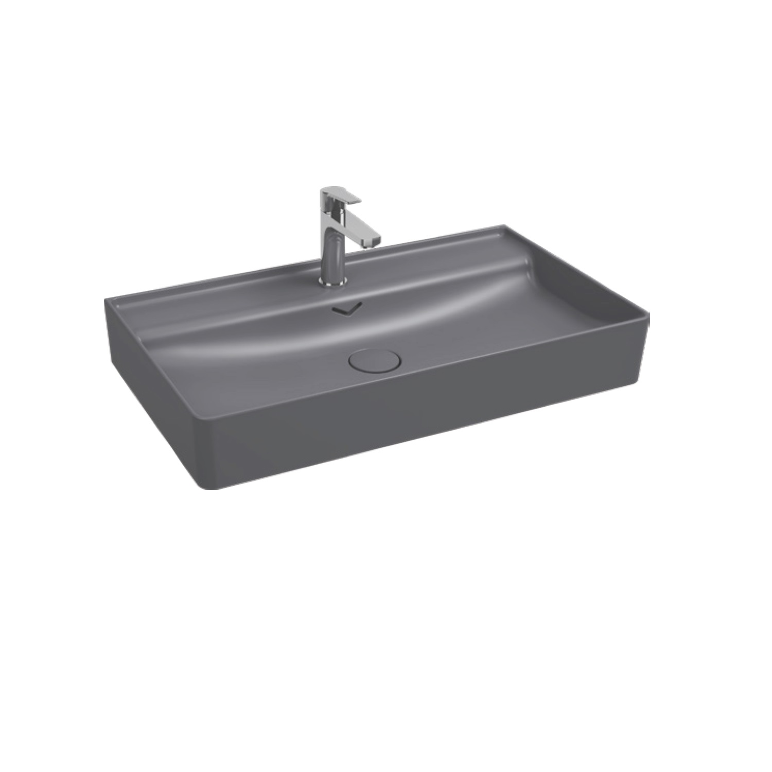 Fluido Tezgah Üstü Lavabo 47 cm  Mat Beyaz