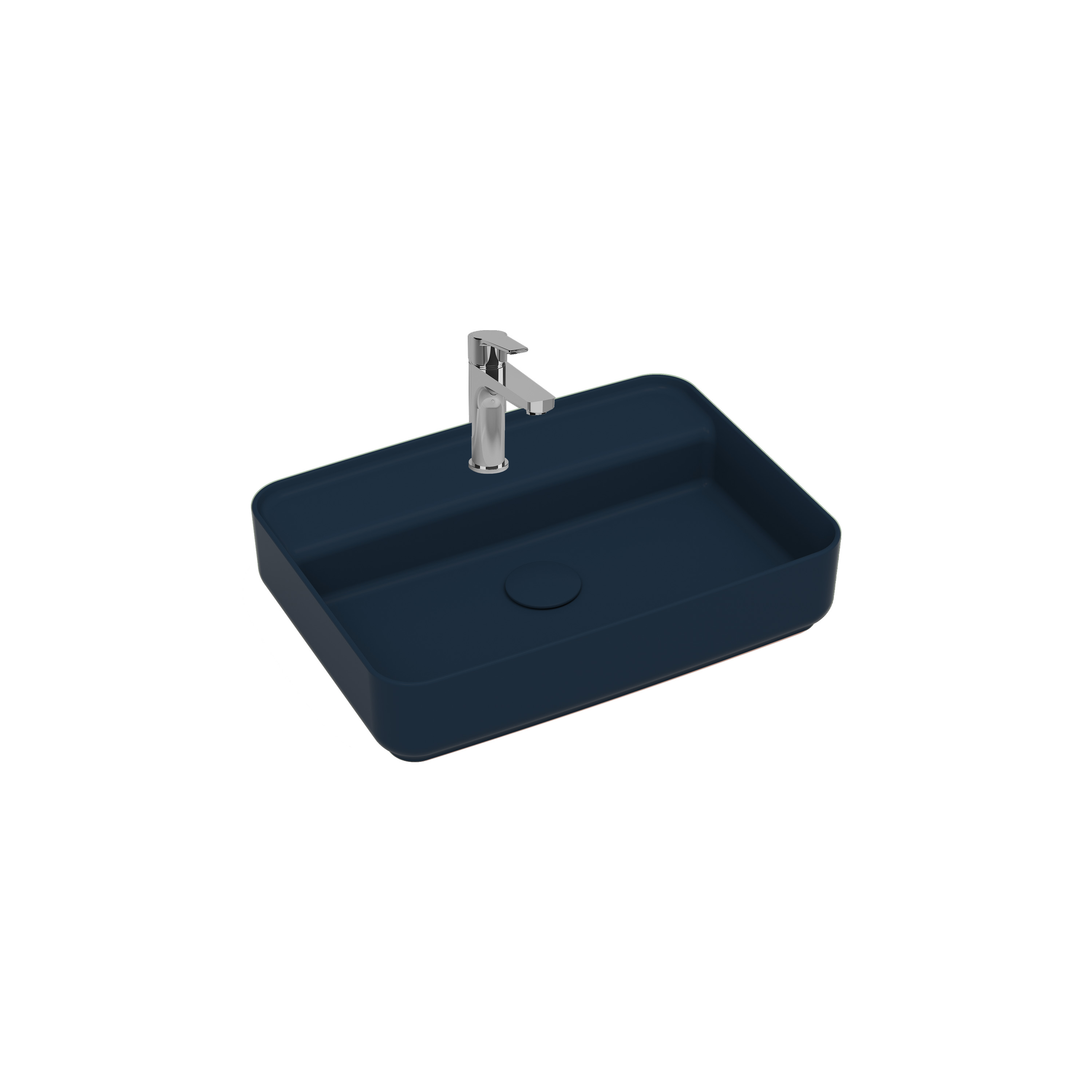 Infinity Tezgah Üstü Lavabo 55 cm Isvea Mavisi