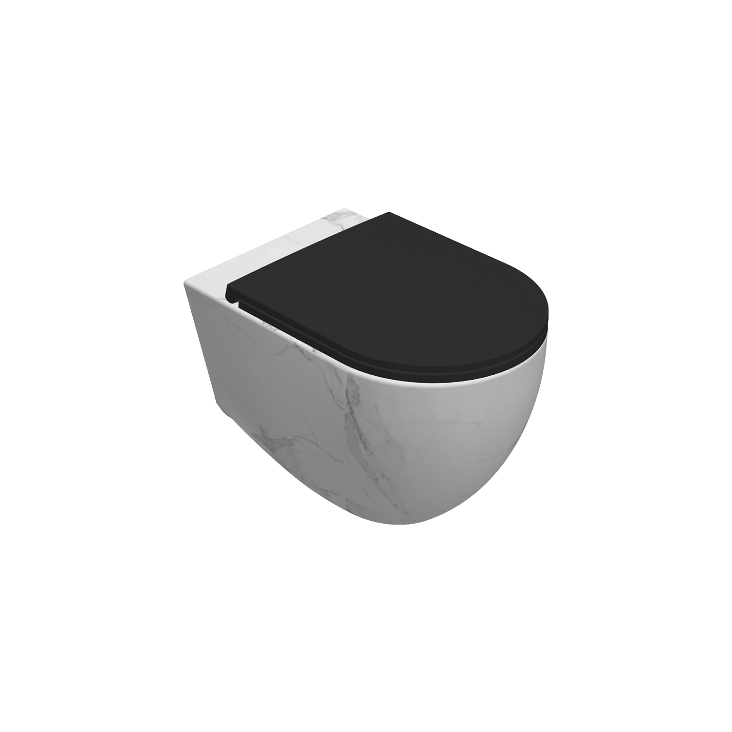 Curvo Marmo Siyah Desenli Lavabo 60 cm