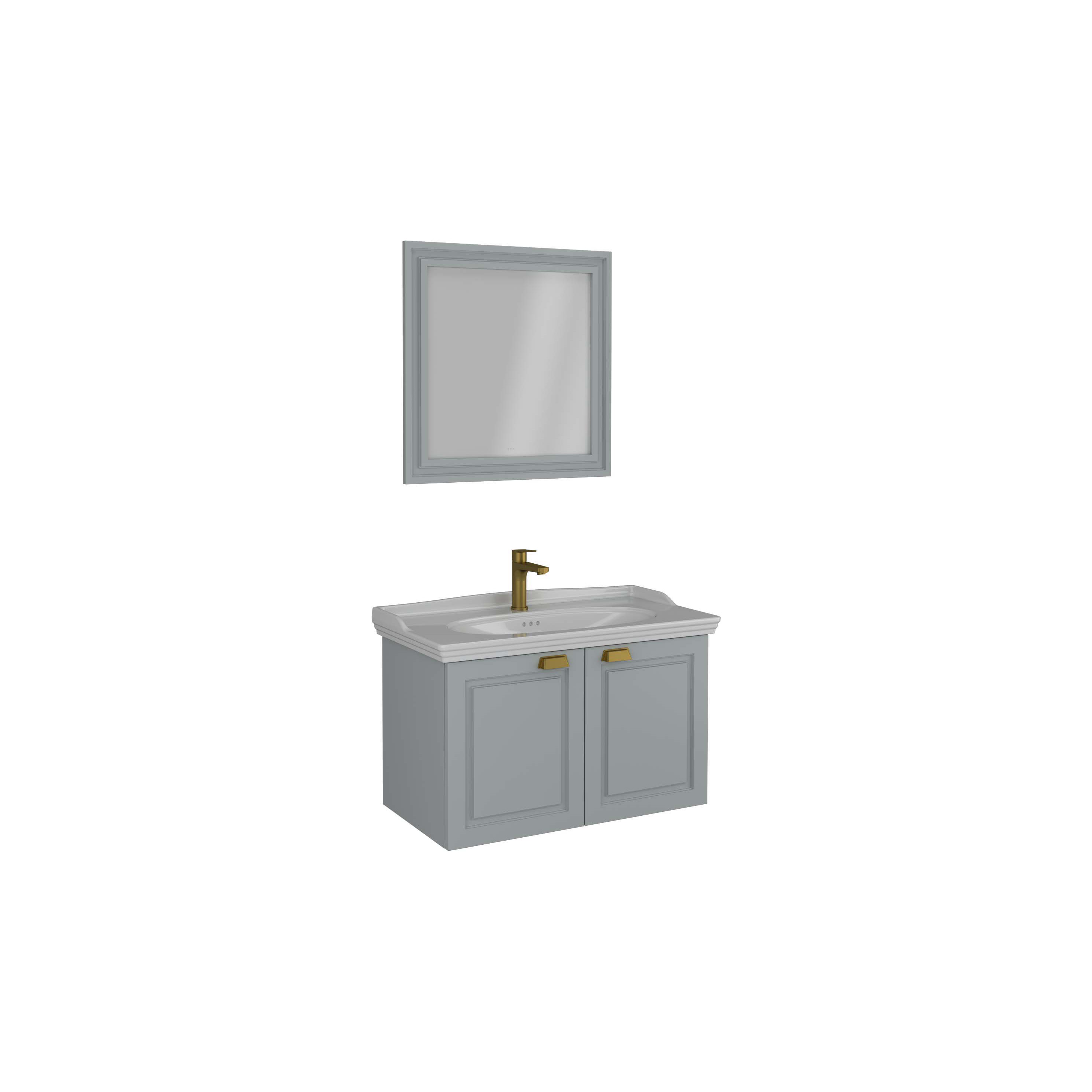 VALENTIA Washbasin Cabinet, Double Door, Grey