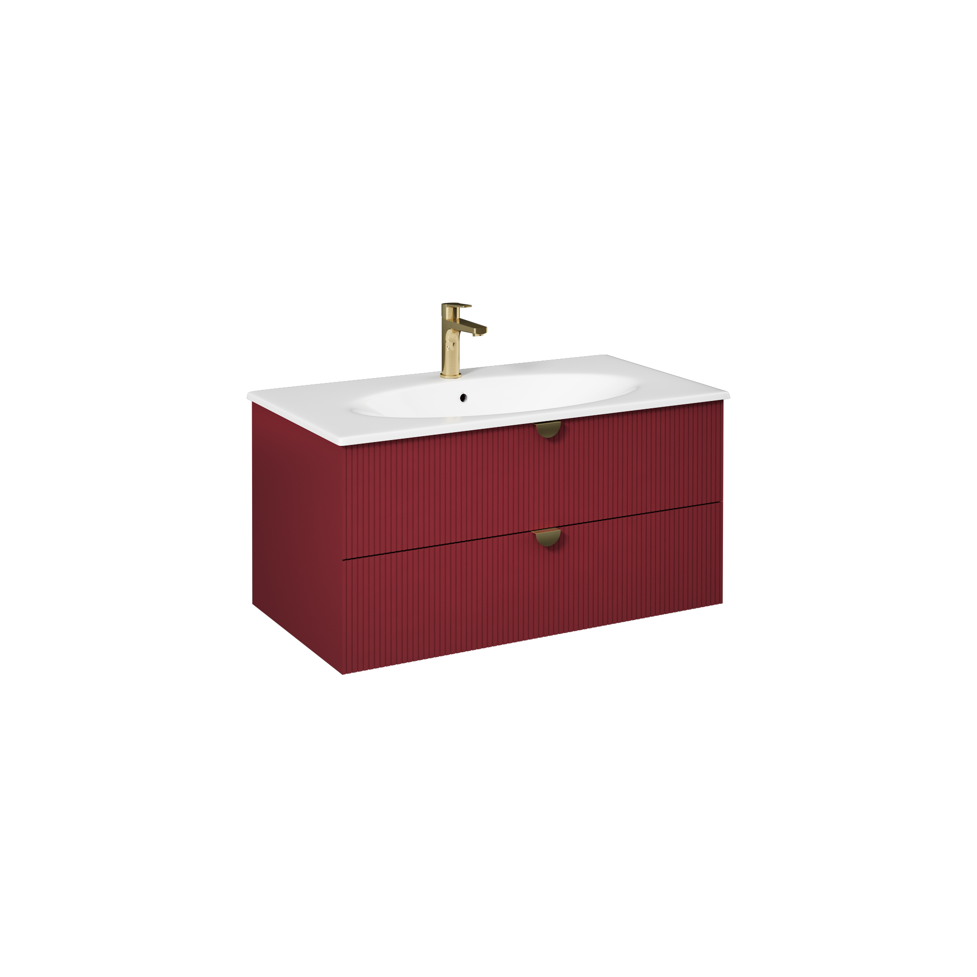 Infinity  Washbasin Unit, Ruby Red 100 cm