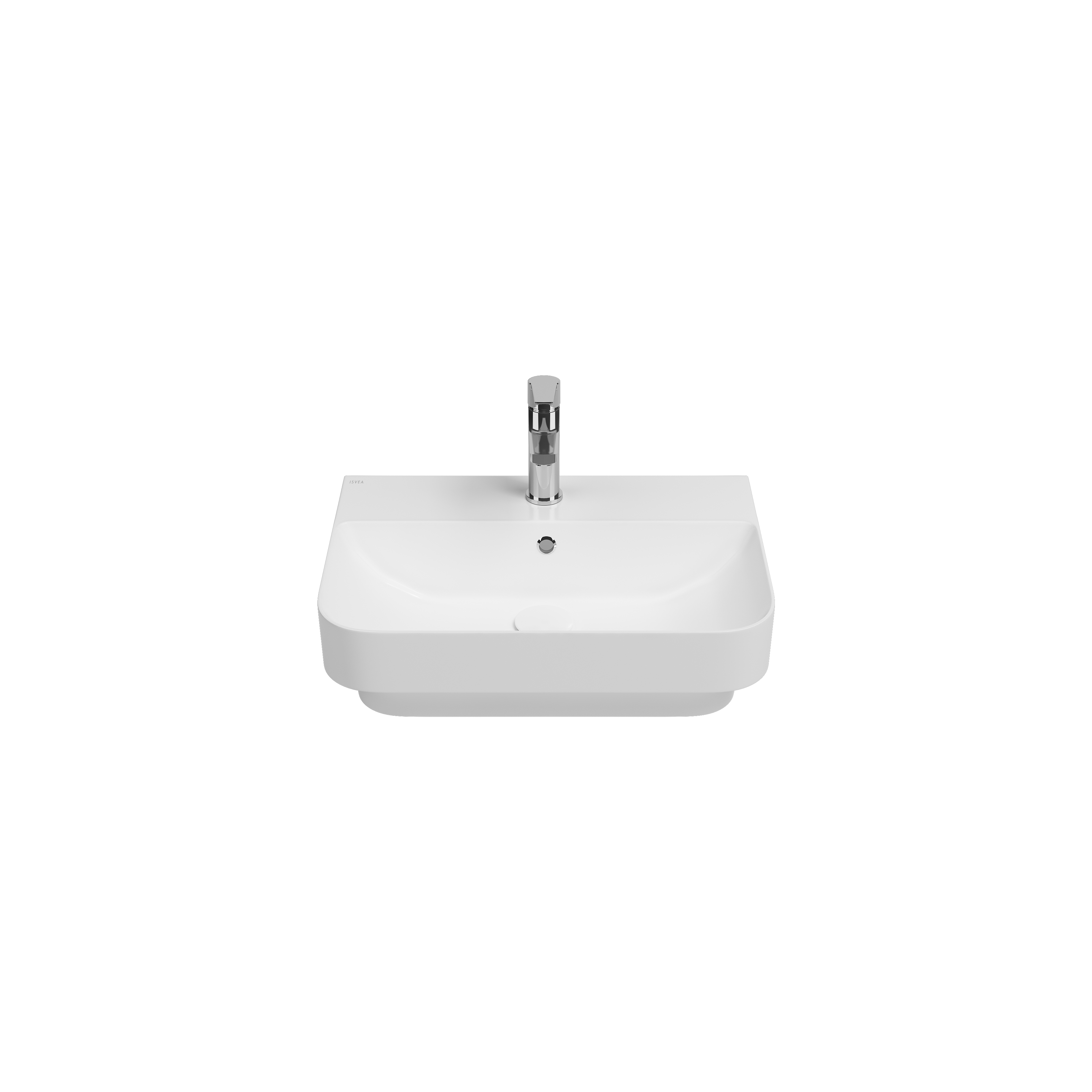 Curvo Marmo White Desenli Lavabo 42 cm