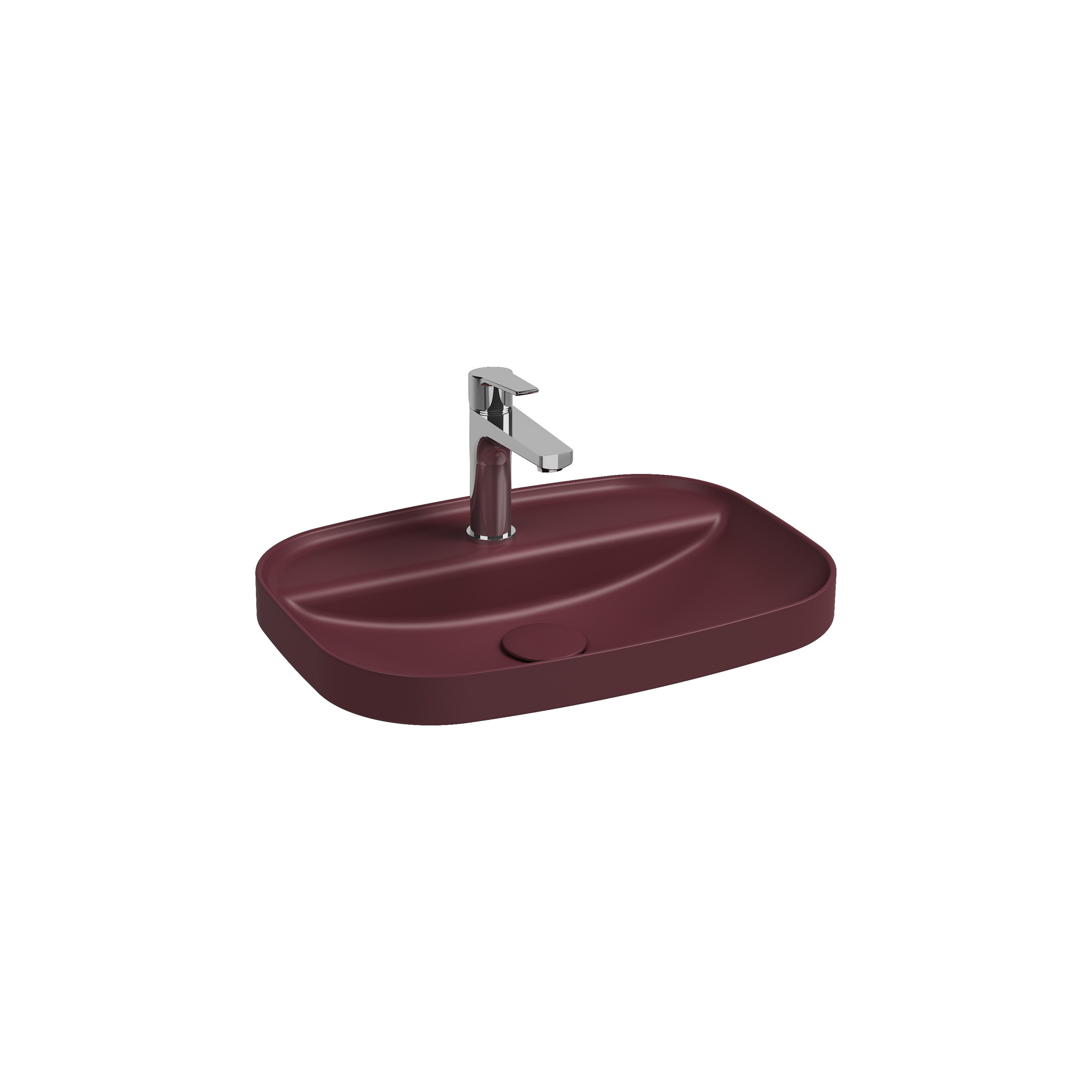 Infinity Tezgah Üstü Lavabo 55 cm Rustik Bordo