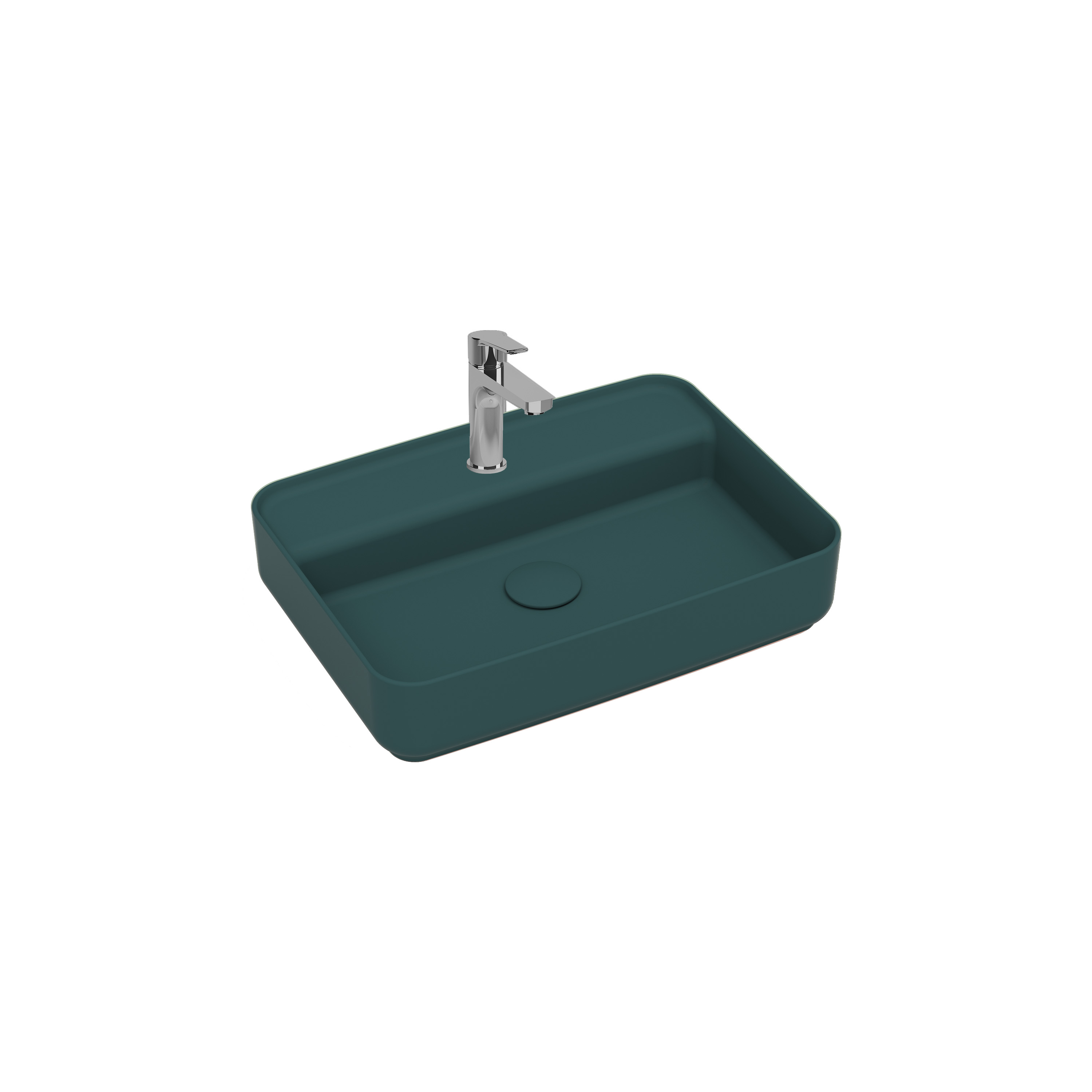 Infinity Tezgah Üstü Lavabo 55 cm Petrol Yeşili