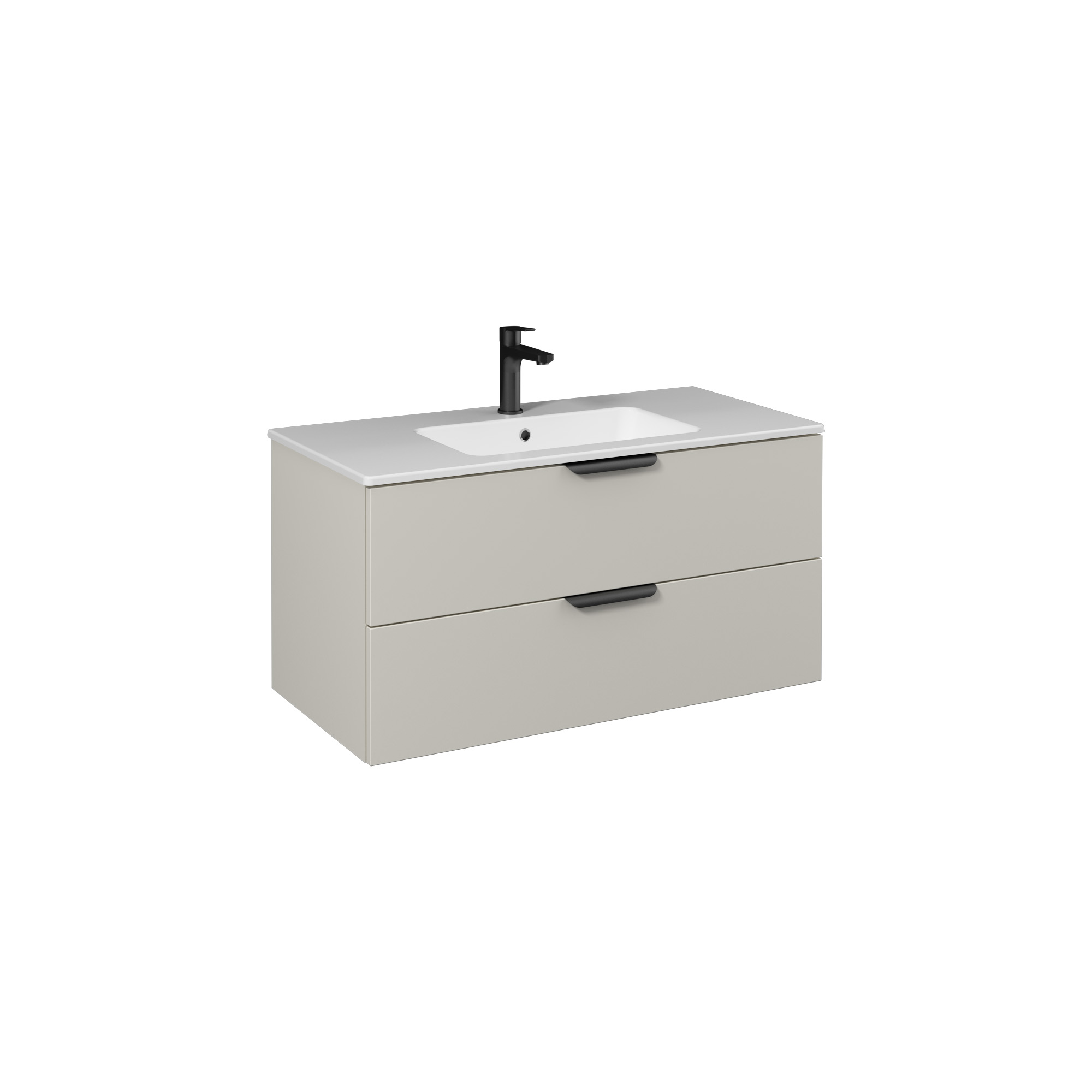 LIV Lavabo Dolabı 100cm (10sl50101dahil) Açık Beji Çift çekmece