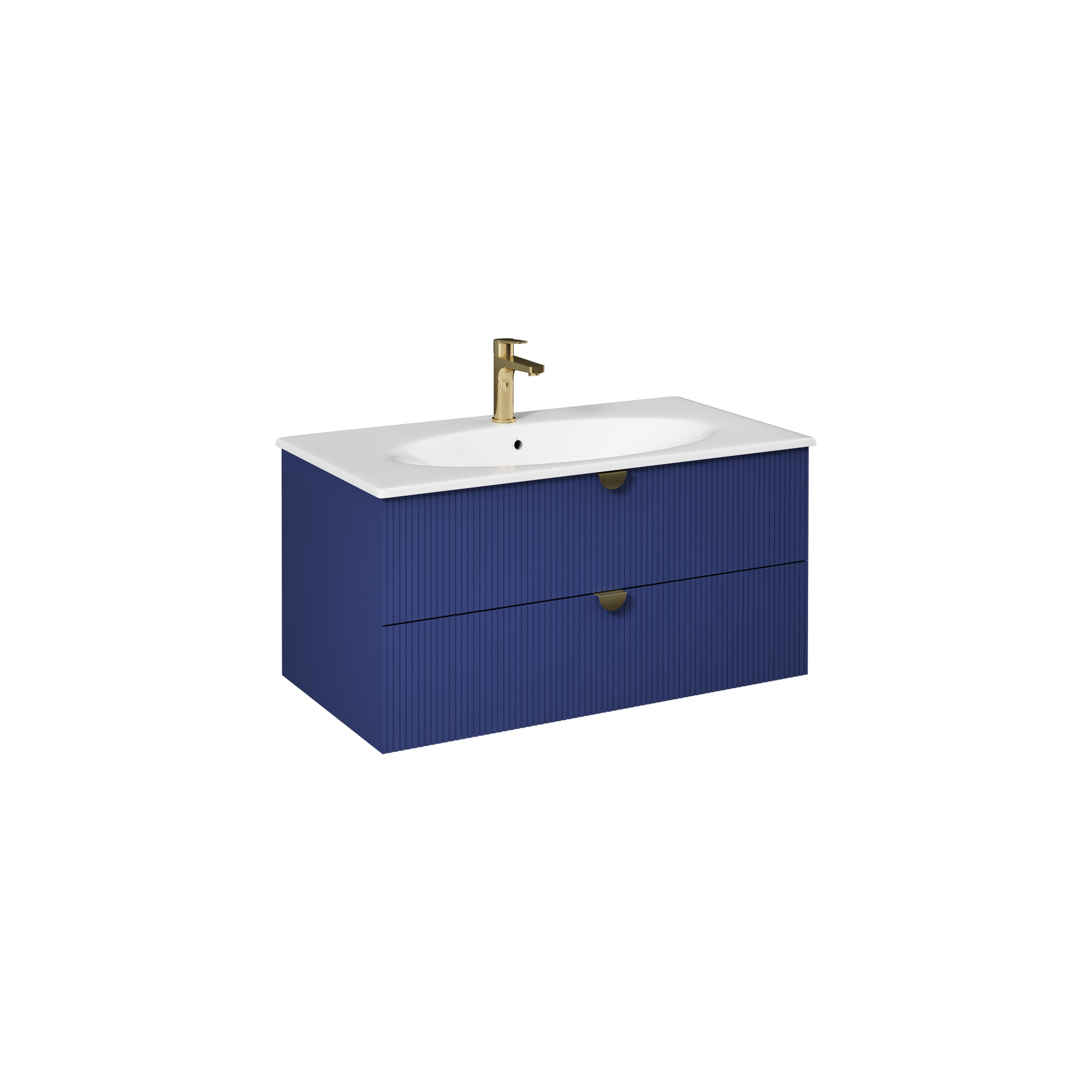 Infinity  Washbasin Cabinet Ruby Red, with White Washbasin 100 cm