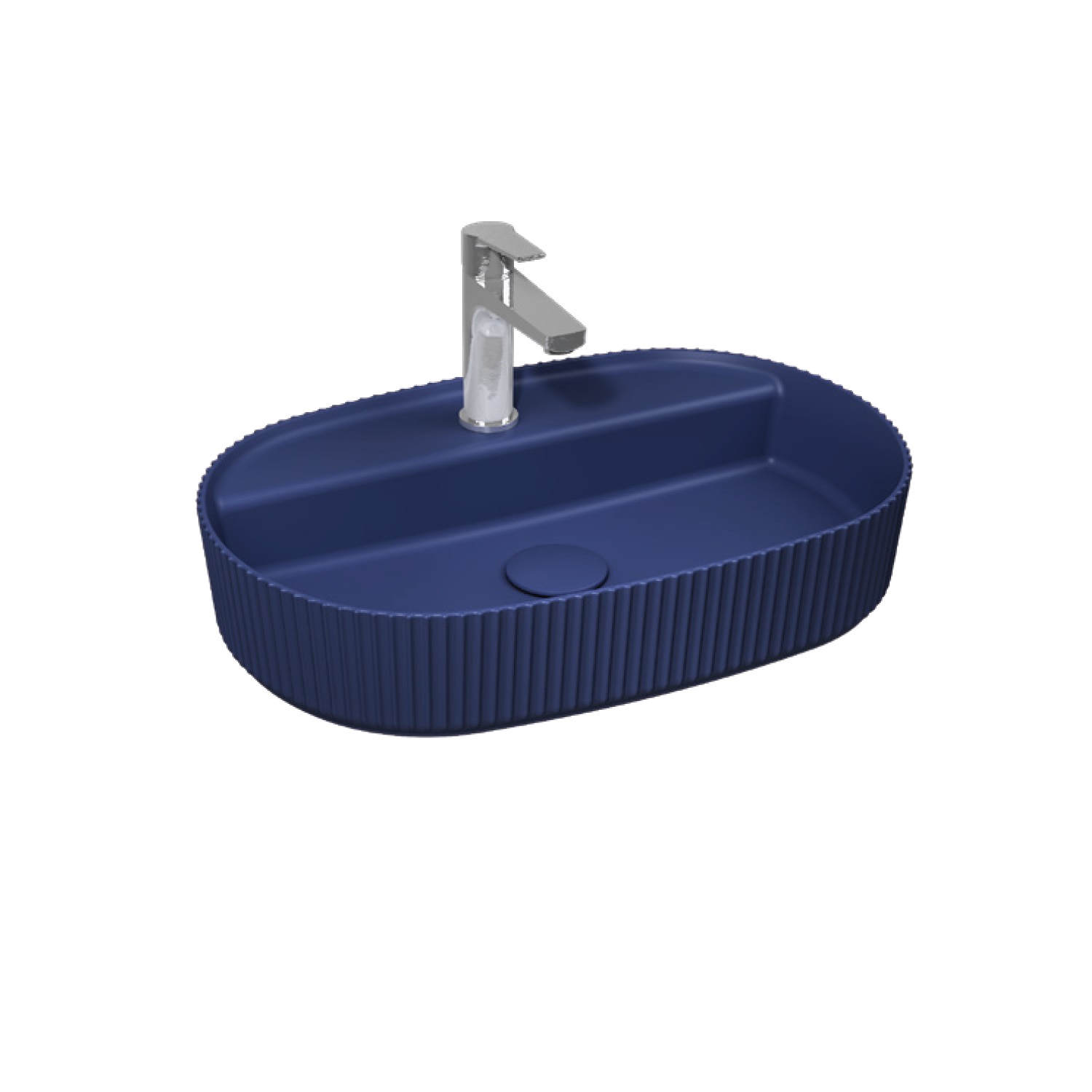 Fluido Tezgah Üstü Lavabo 47 cm  Mat Beyaz
