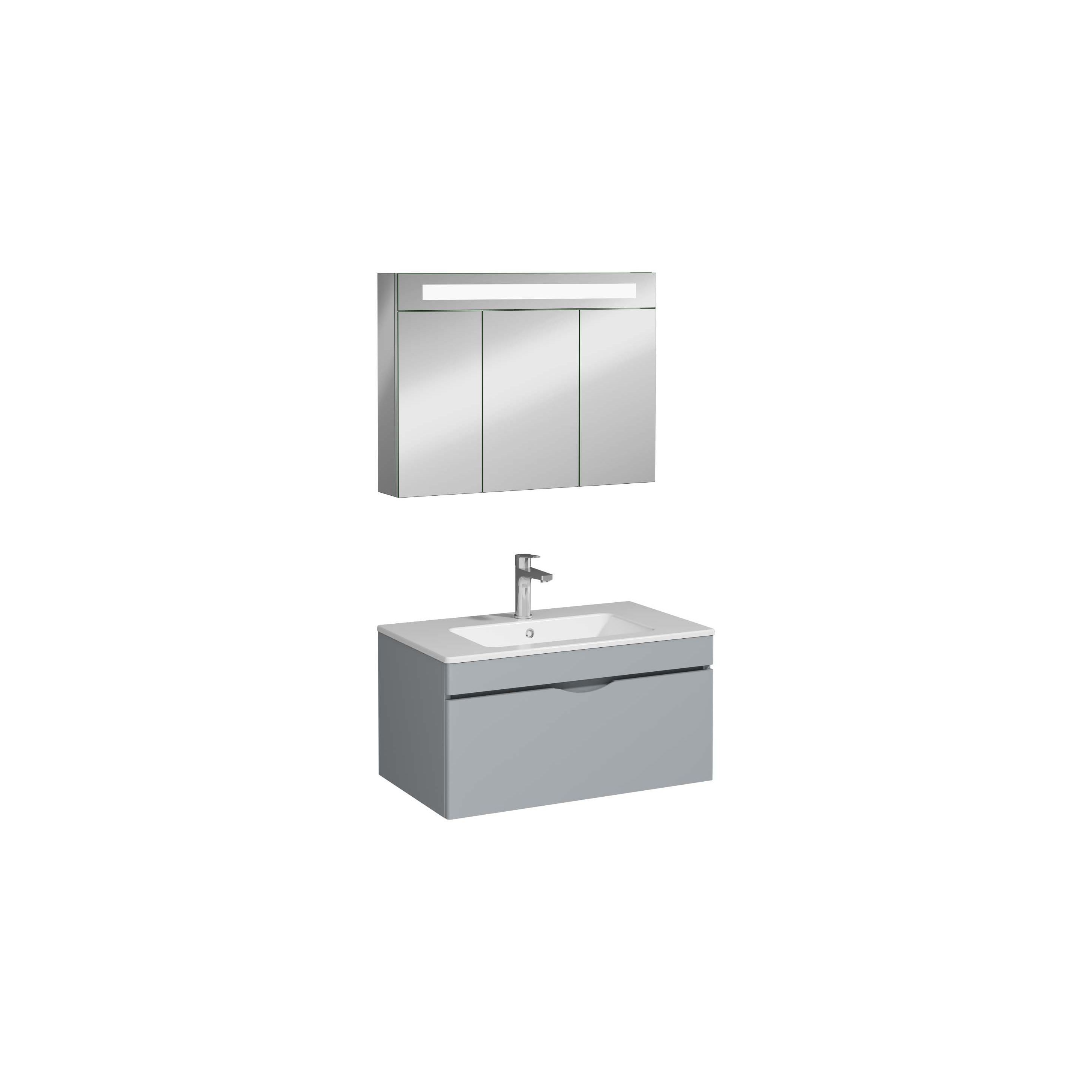 ROYA Washbasin Cabinet Light Grey Basin