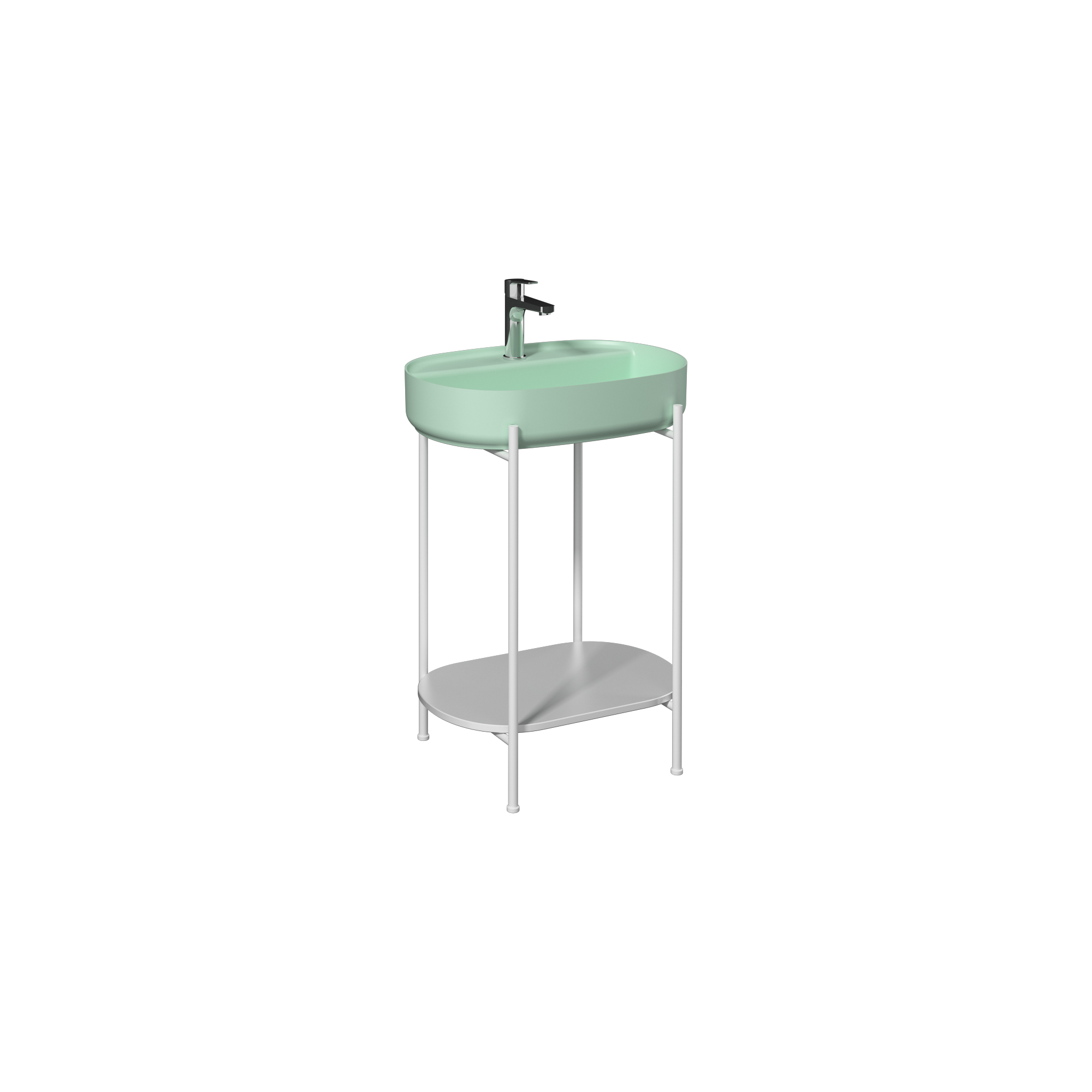 Puno Washbasin Unit White, Mint washbasin 60 cm