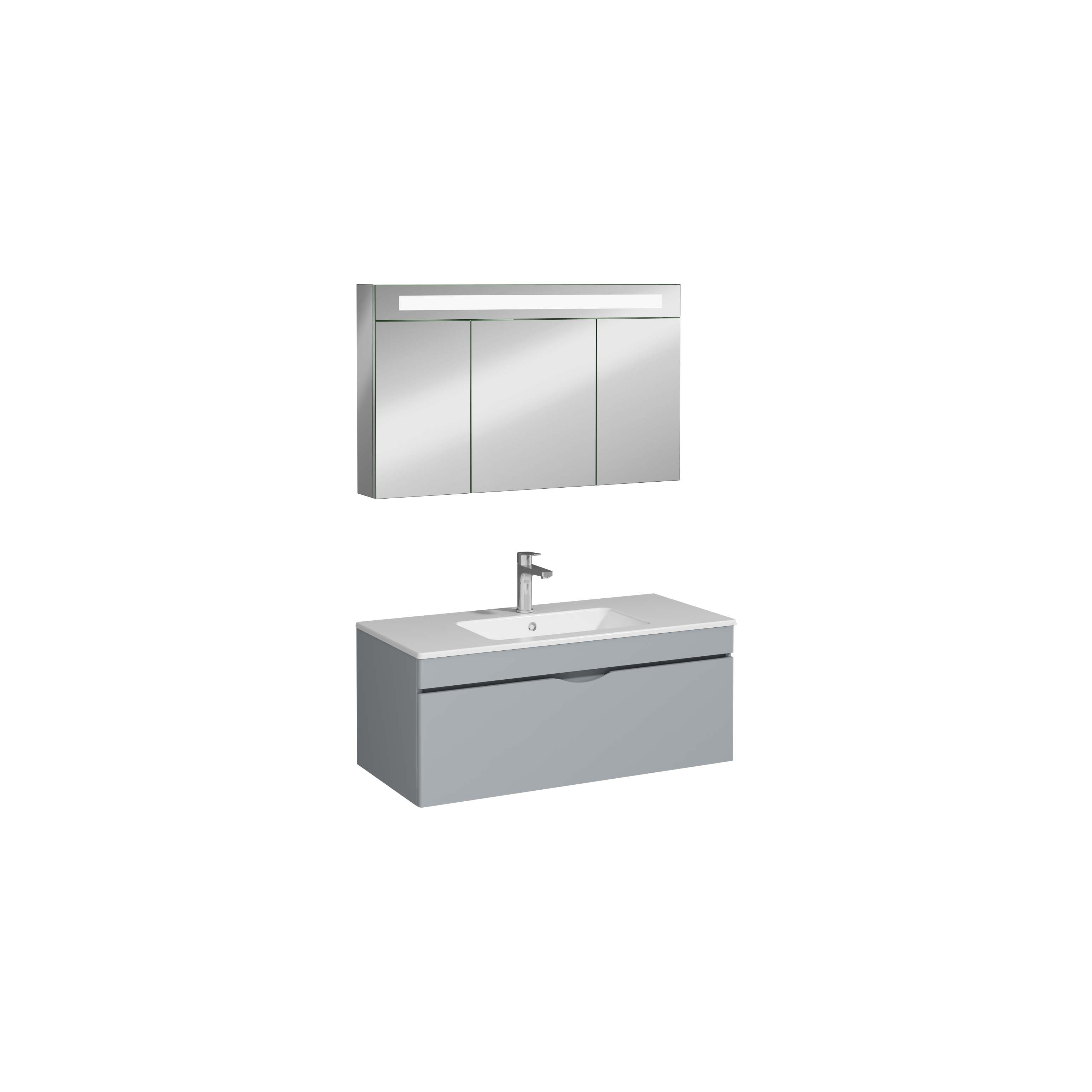 ROYA 100 cm Washbasin Cabinet Light Grey Basin 