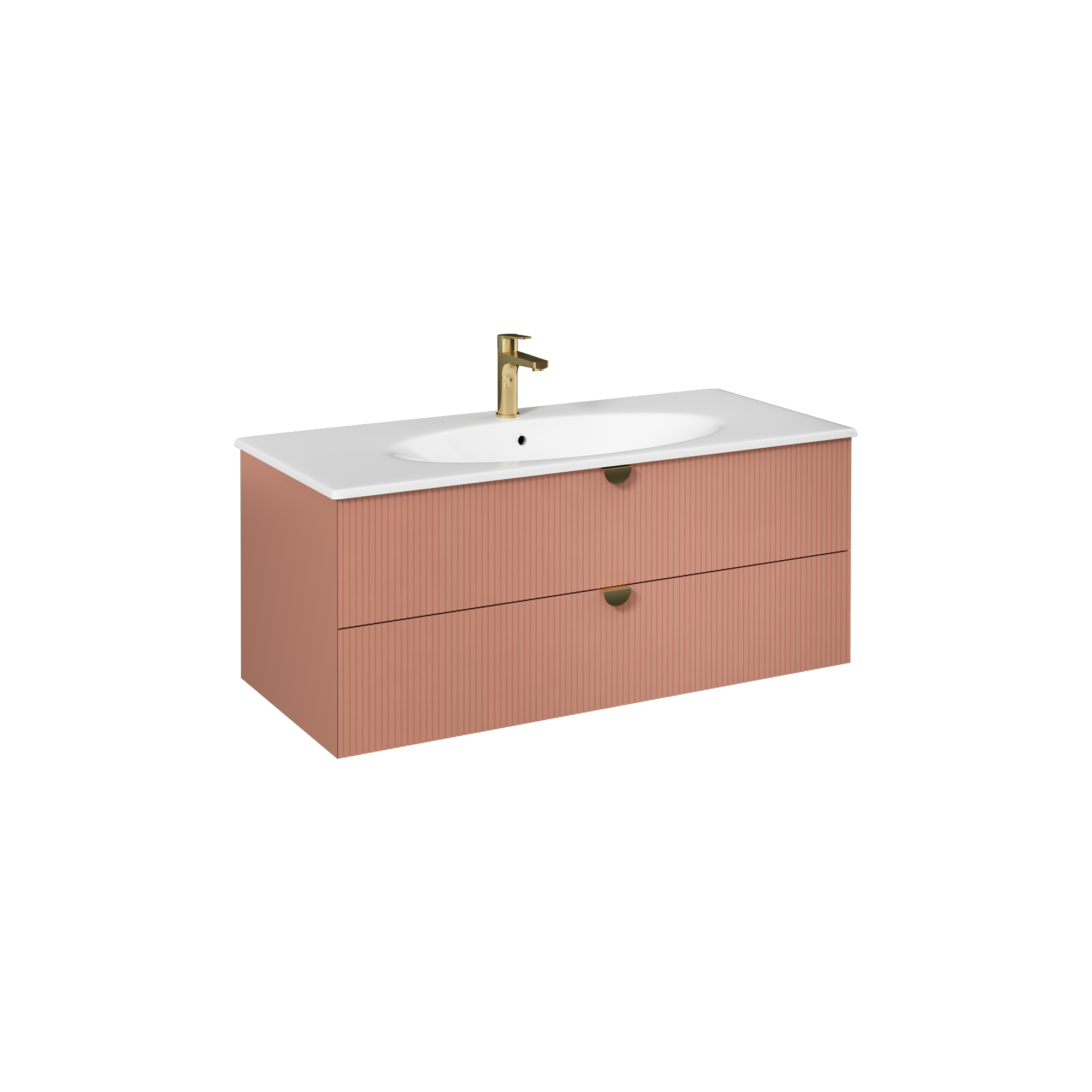 Infinity  Washbasin Cabinet Ruby Red, with White Washbasin 100 cm
