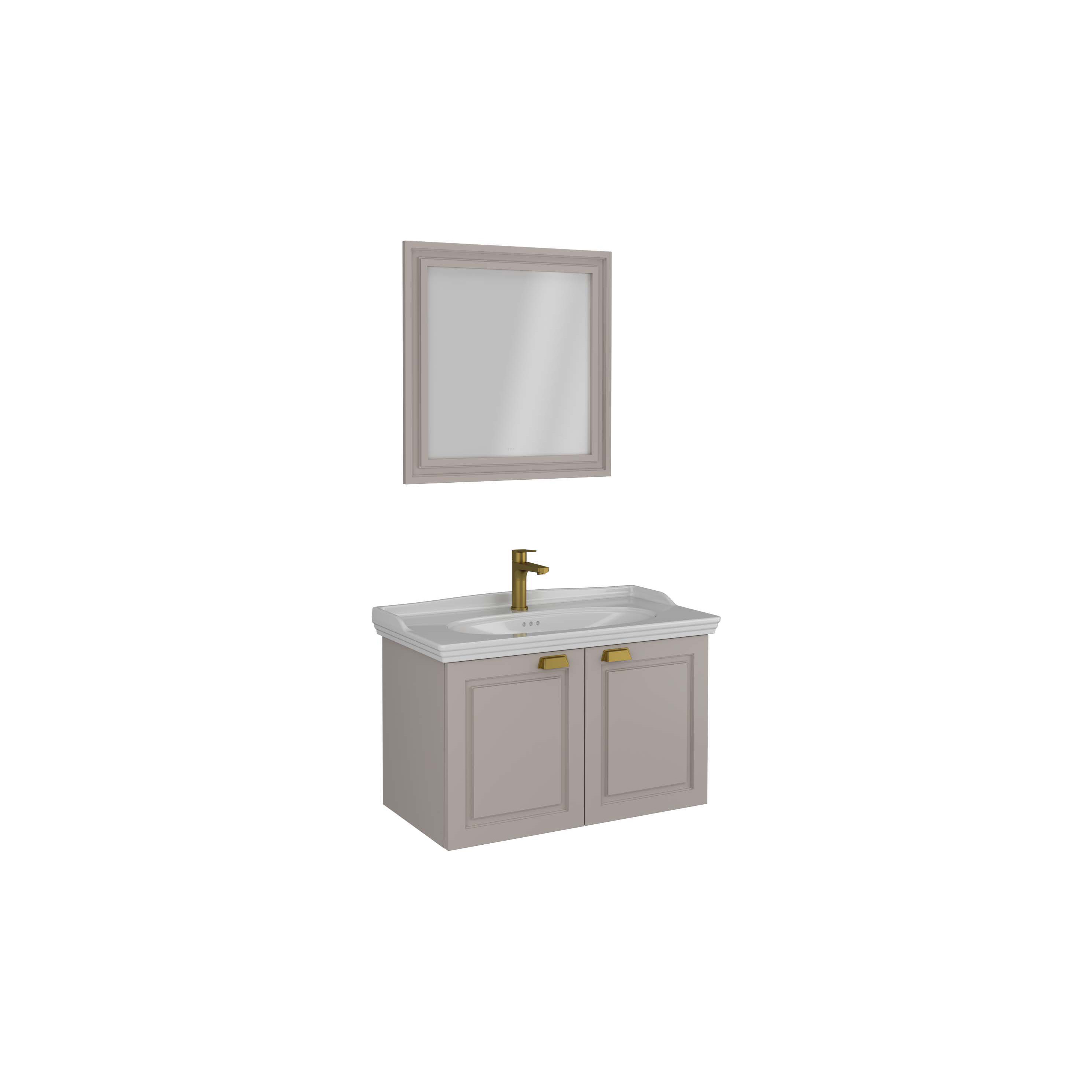 VALENTIA Washbasin Cabinet, Double Door, Light Brown