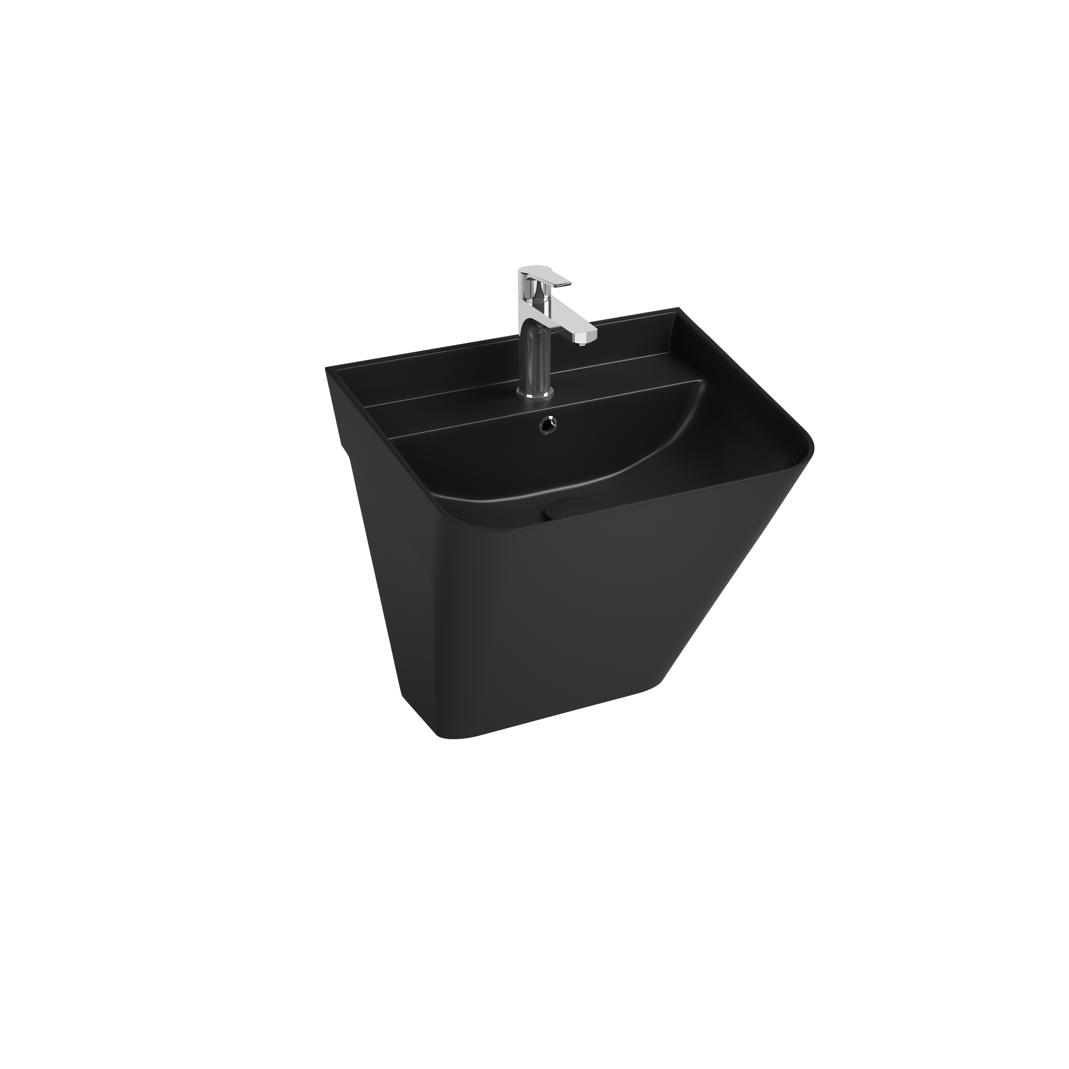 Sott Aqua Asma Monoblok Lavabo 50 cm Siyah