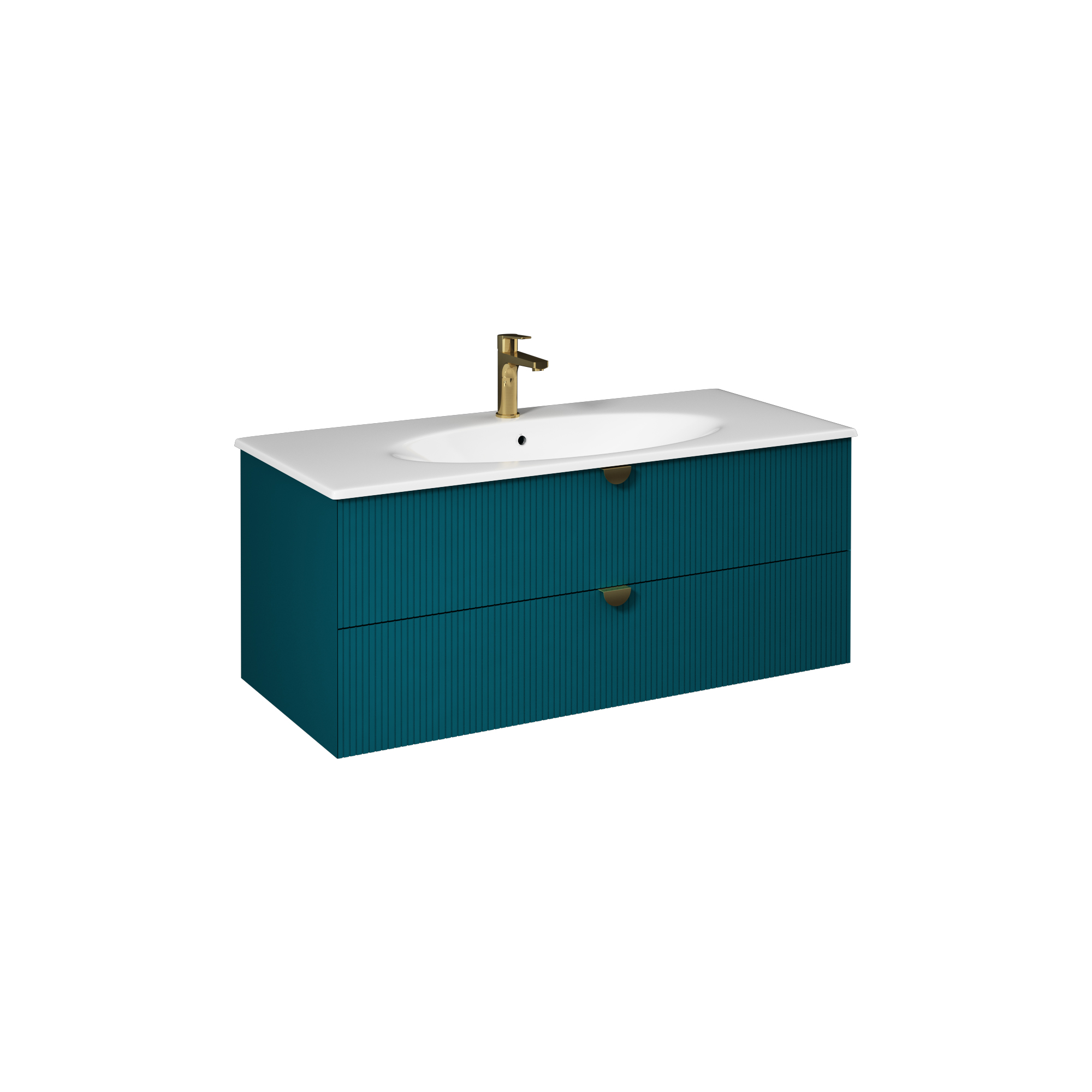 Infinity  Washbasin Cabinet Ruby Red, with White Washbasin 100 cm
