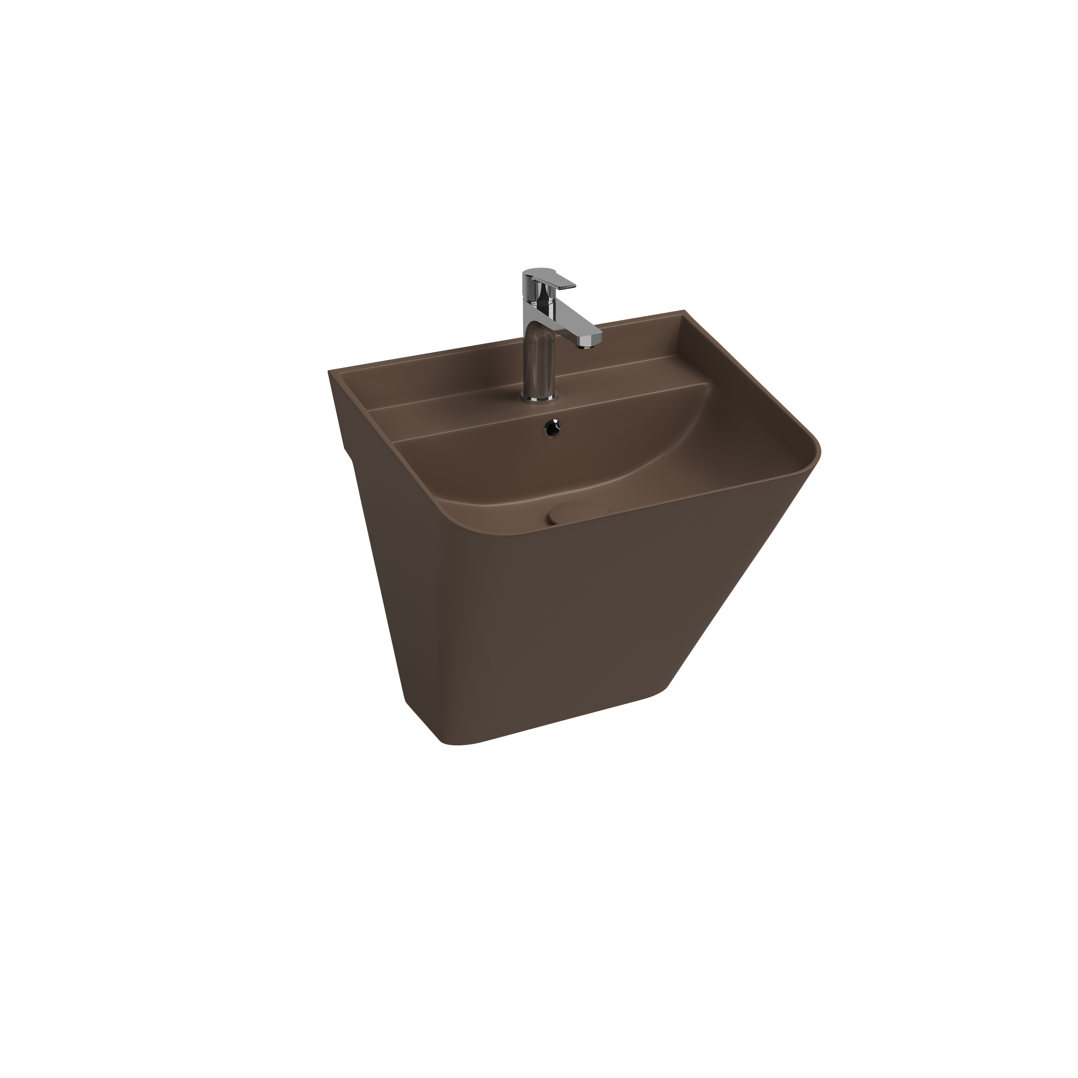 Infinity Tezgah Üstü Lavabo 55 cm Rustik Bordo