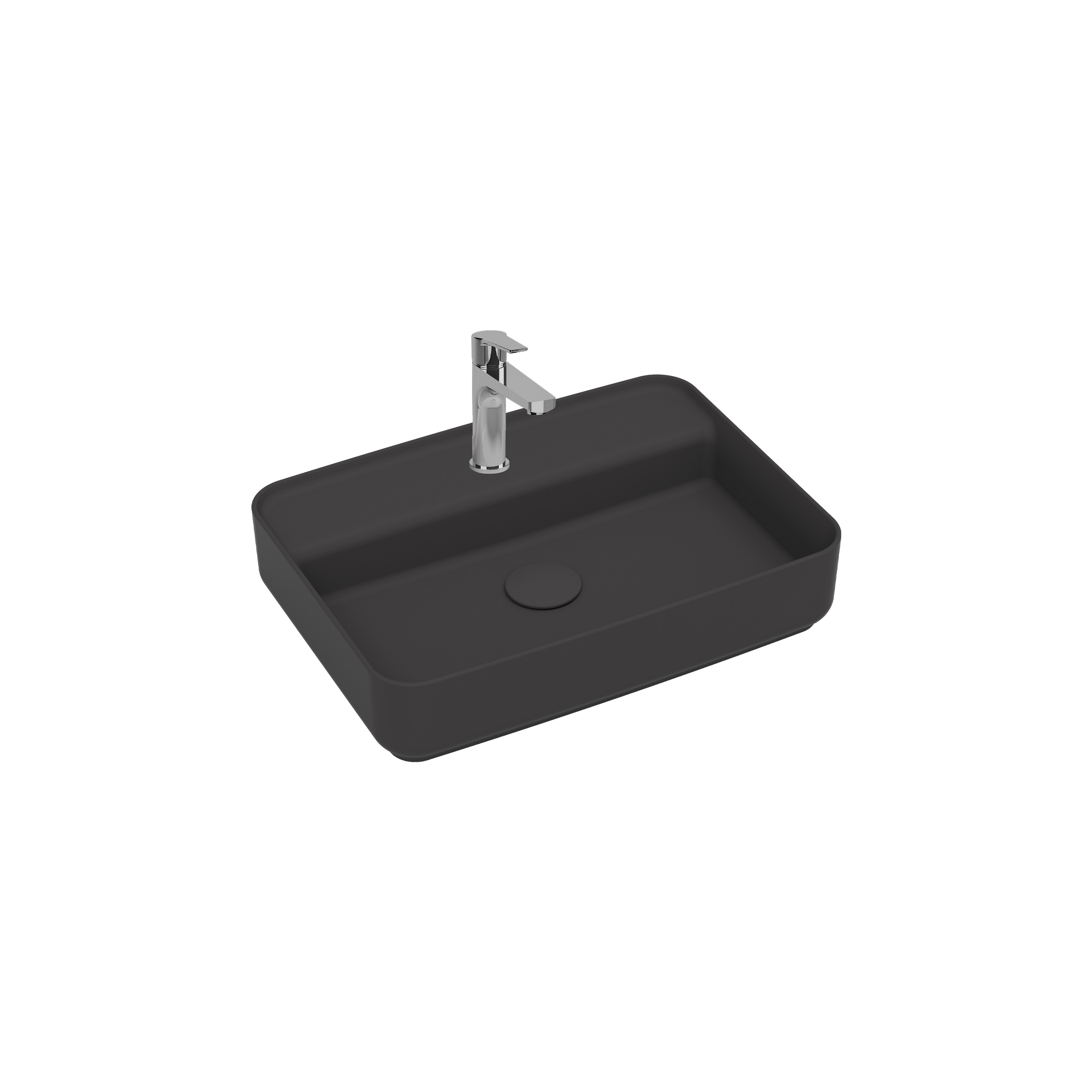 Infinity Tezgah Üstü Lavabo 55 cm Antrasit