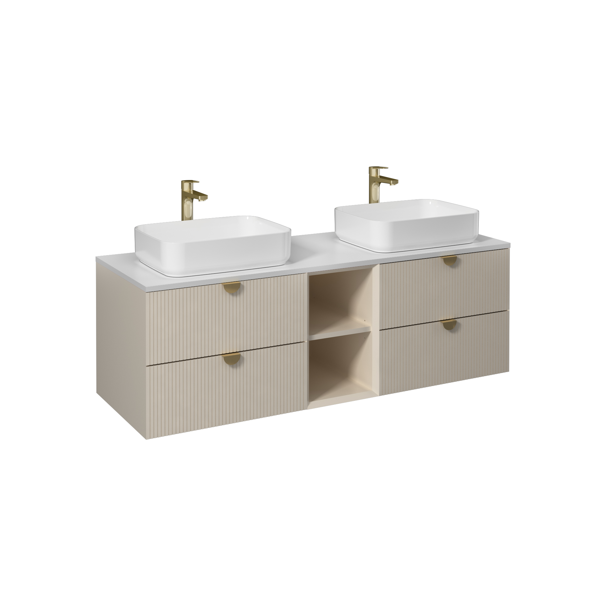 Infinity Lavabo Dolabı150cm(10NF65050-2Z x 2 Lavabo dahil) Gece Mavisi
