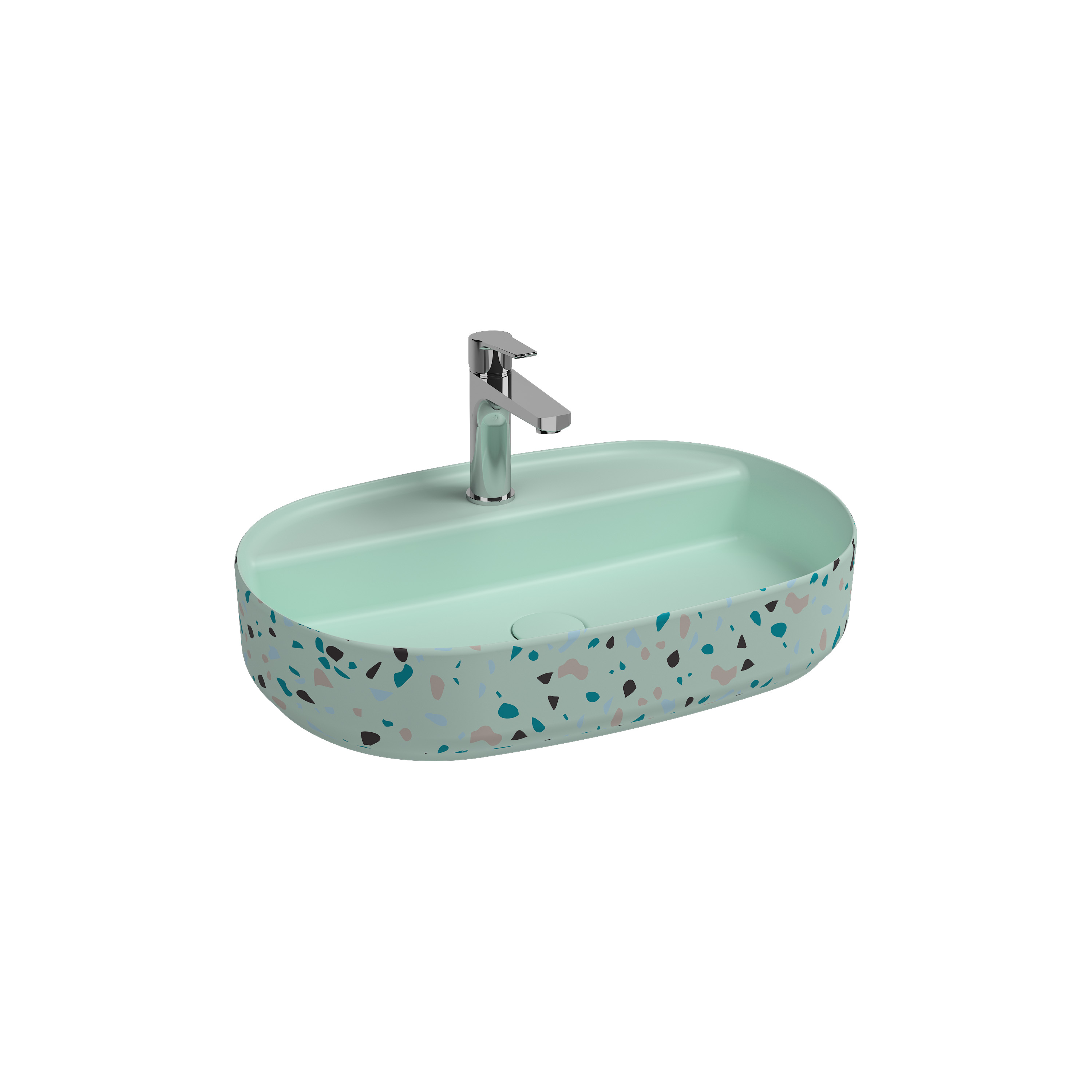 Countertop Washbasin 60 cm Terrazzo Mint
