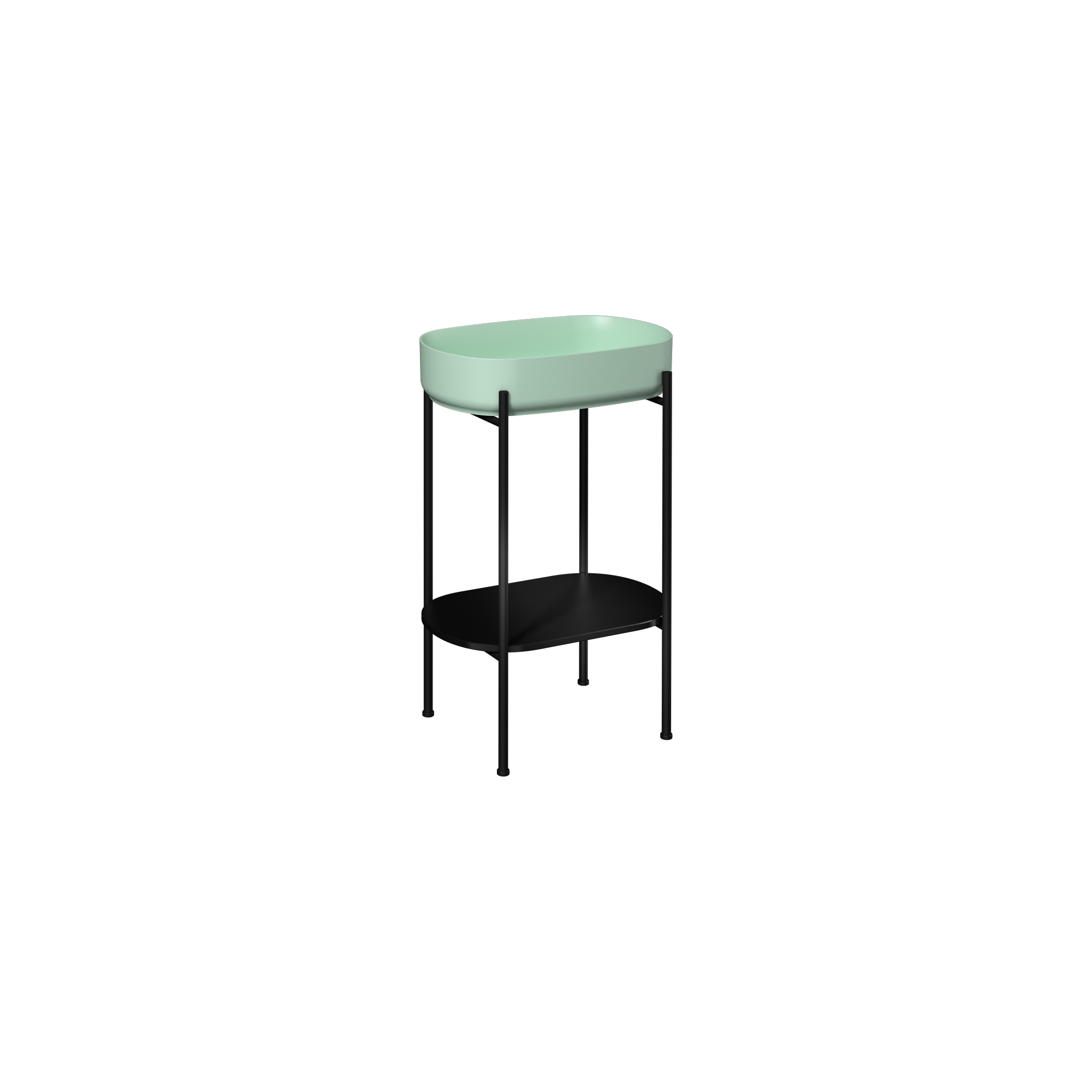 Puno Washbasin Unit Black, (Mint washbasin) 55 cm